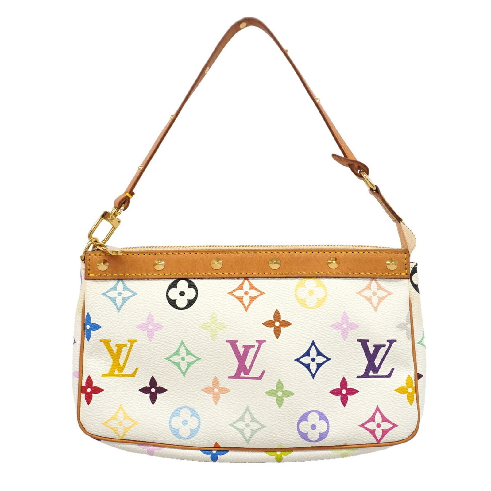 Louis Vuitton Pouch: Louis Vuitton Pouch Blanc Louis Vuitton Pouch, featuring a classic design with a signature. The pouch measures 12.5cm x 21.5cm x 4cm, making it a stylish and compact accessory. Its elegant size and