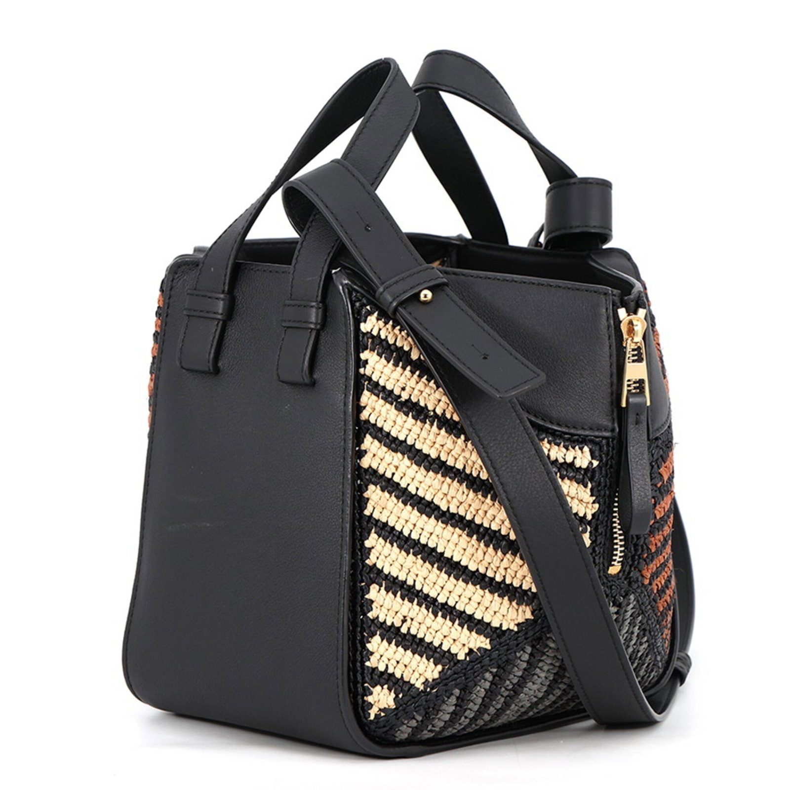 Raffia Leather Shoulder Bag Loewe - 2