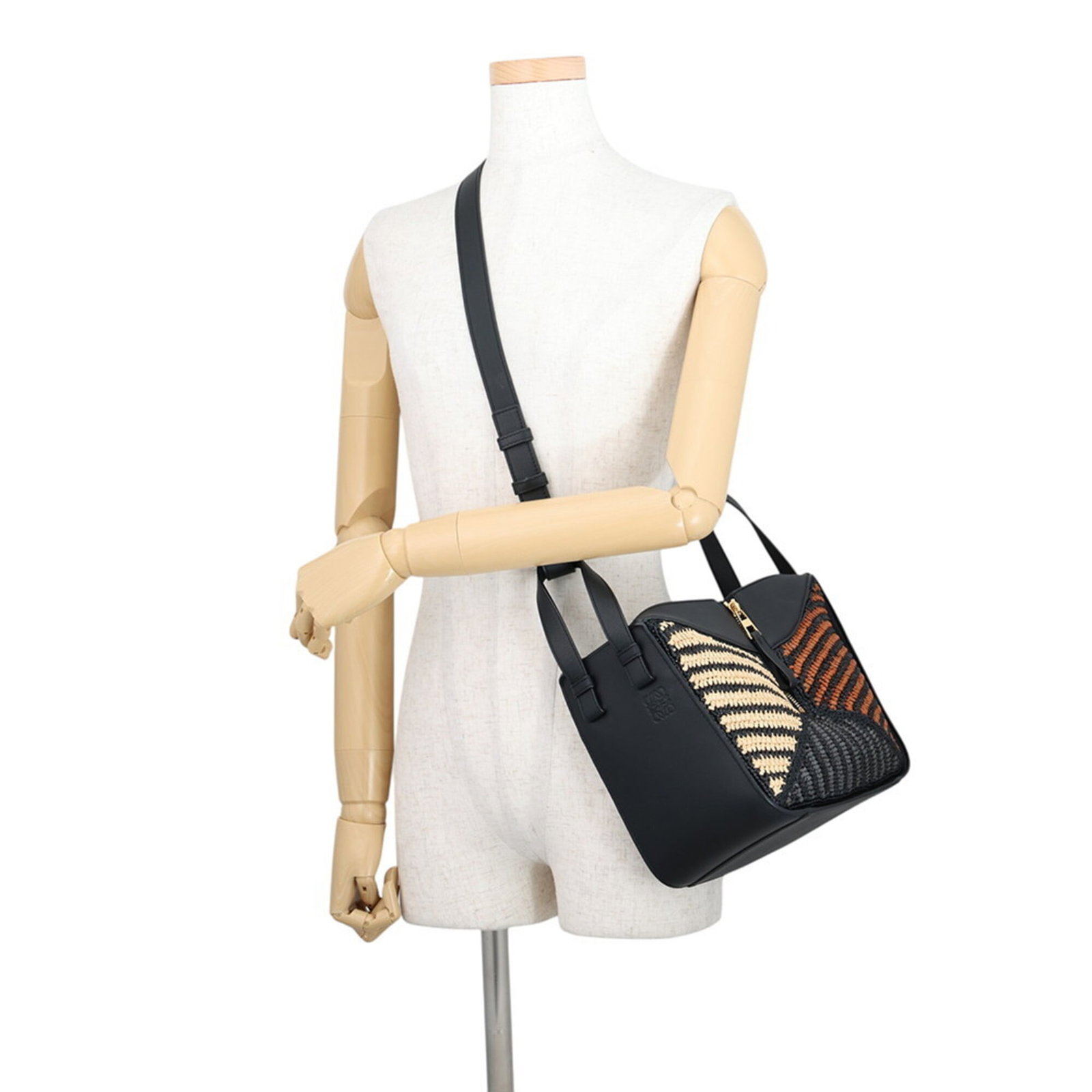 Raffia Leather Shoulder Bag Loewe - 5