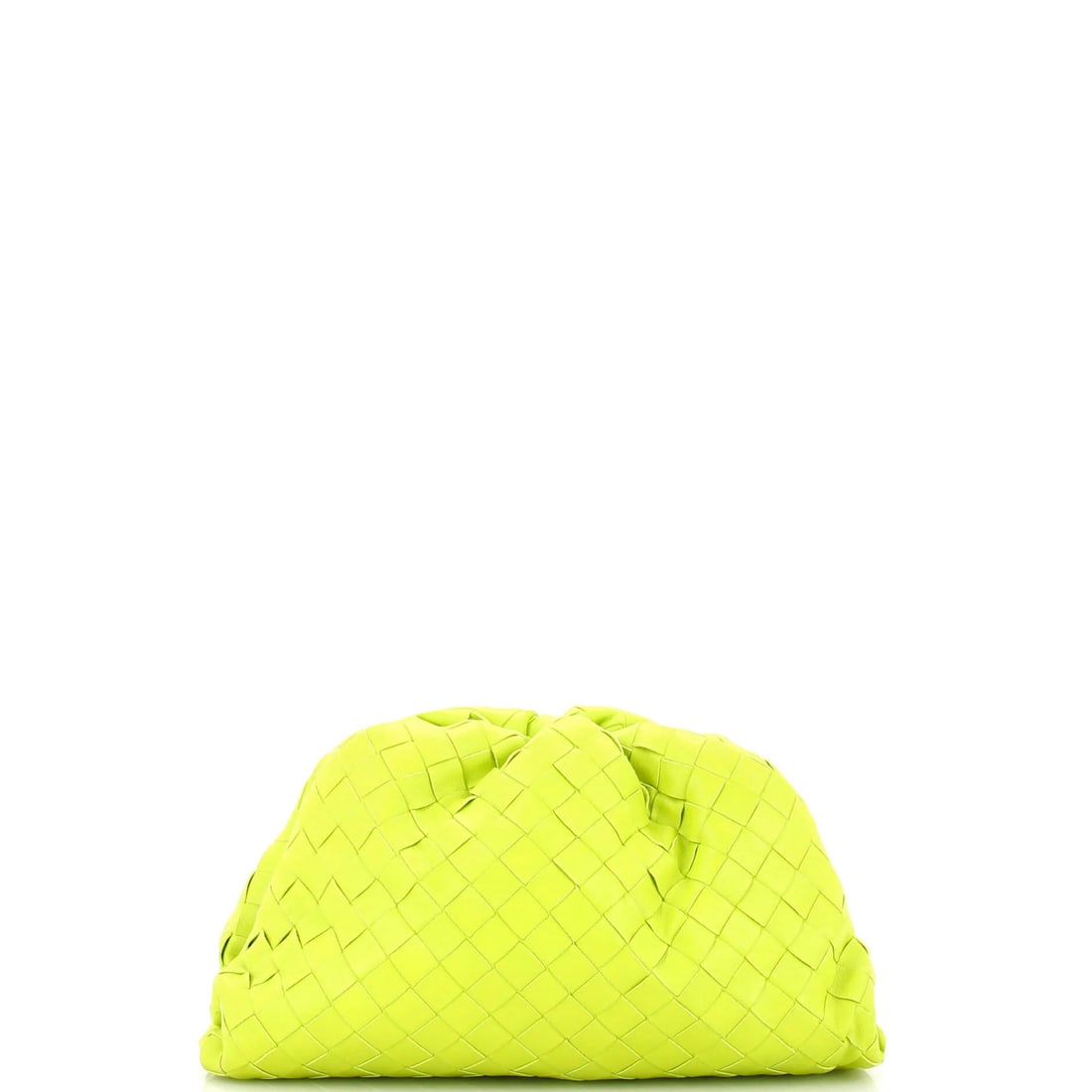 Pouch Intrecciato Nappa Teen Bottega: Pouch Intrecciato Nappa Teen Bottega The Pouch Intrecciato Nappa Teen Bottega is a stunning green cross body bag with a signature interwoven leather design. Measuring 6" x 12" x 5", this teen-sized