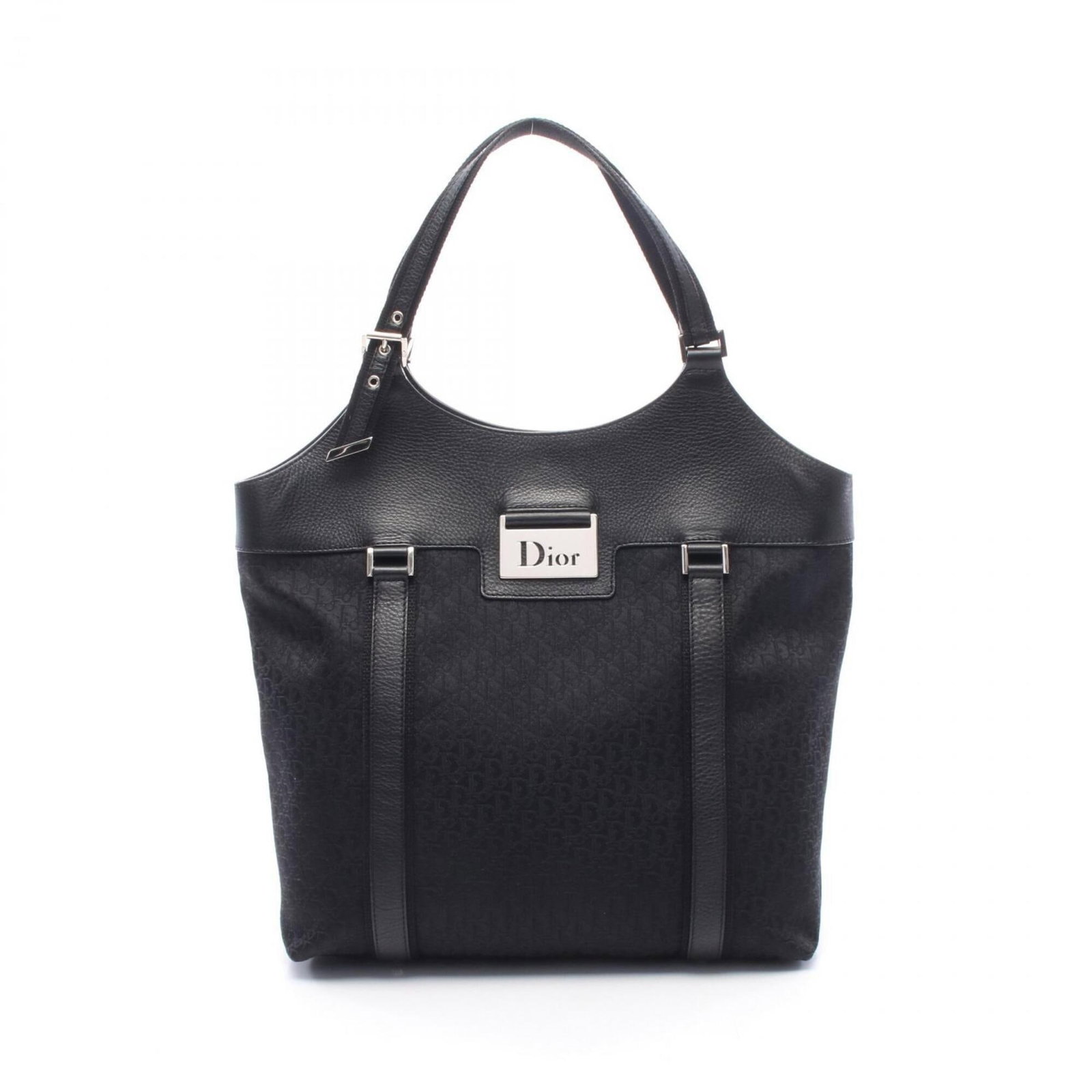 Canvas Leather Dior Handbag Tote Christian: Canvas Leather Dior Handbag Tote Christian Canvas Leather Dior Handbag Tote Christian - A sleek and sophisticated tote bag crafted from canvas and leather, featuring a timeless design with a black fin