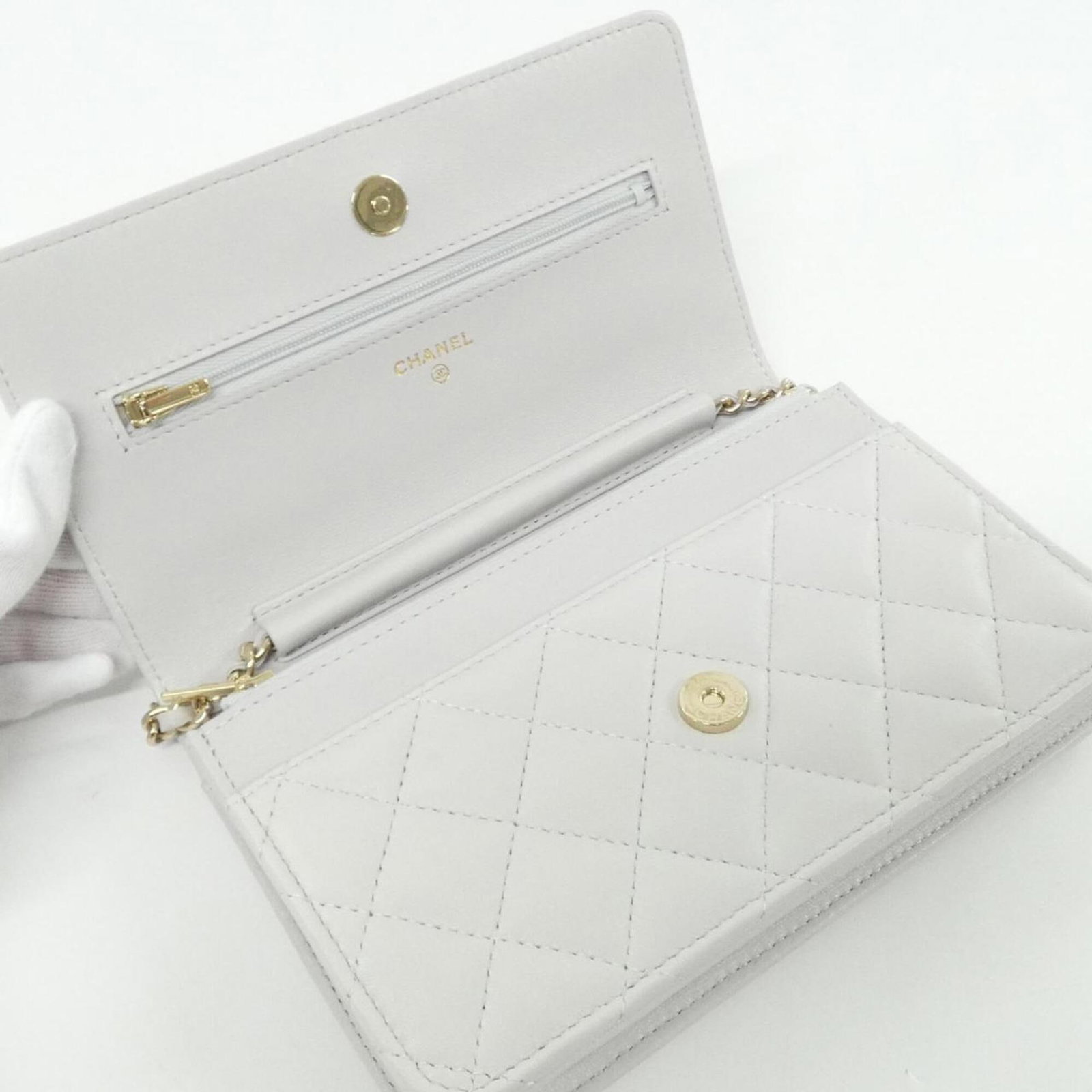 Chain shoulder leather wallet - 6