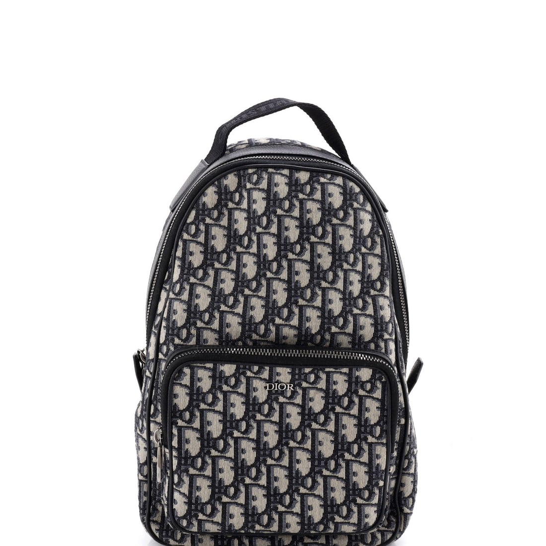 Oblique Zip Backpack Canvas Christian Dior Sling: Oblique Zip Backpack Canvas Christian Dior Sling Blue Oblique Zip Backpack Canvas Sling from Christian Dior features a canvas exterior with a zip-around design and oblique shape. The backpack