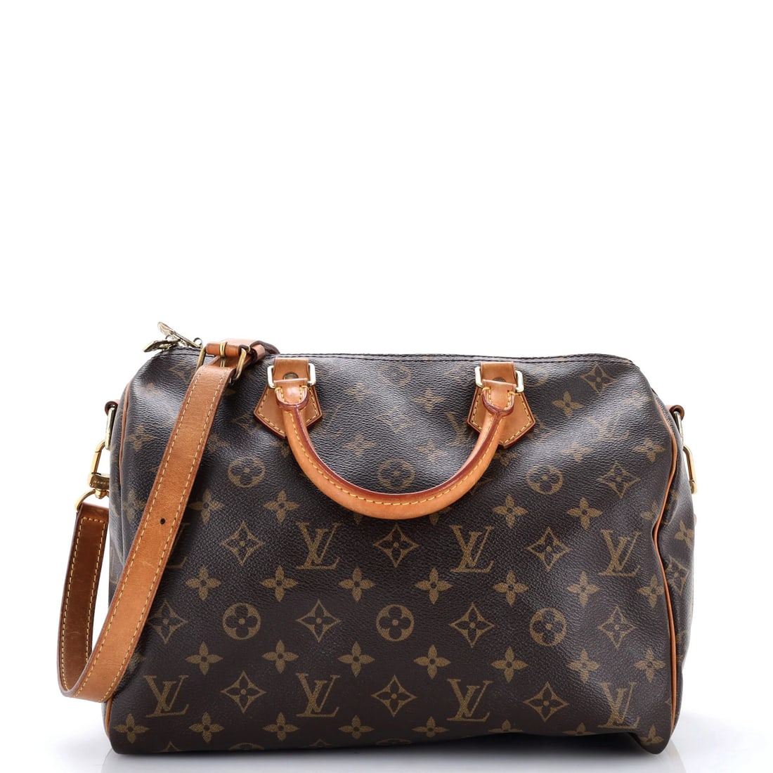 Speedy Bandouliere Canvas 30 Monogram Louis Vuitton: Speedy Bandouliere Canvas 30 Monogram Louis Vuitton Brown Speedy Bandouliere Bag with Monogram Canvas 30, featuring a classic shoulder design and gold hardware. This canvas-coated bag boasts a