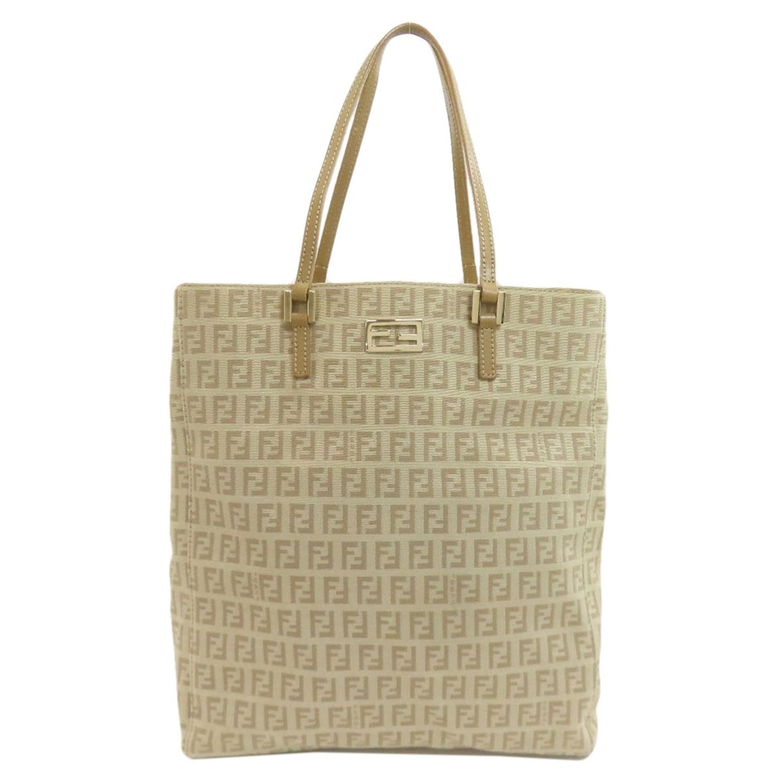 Canvas Zucchinopattern Fendi Tote Bag: Canvas Zucchinopattern Fendi Tote Bag Canvas Zucchinopattern Fendi Tote Bag is a beige canvas tote bag with a distinctive zucchini pattern, bearing a signature. This unique design showcases Fendi's