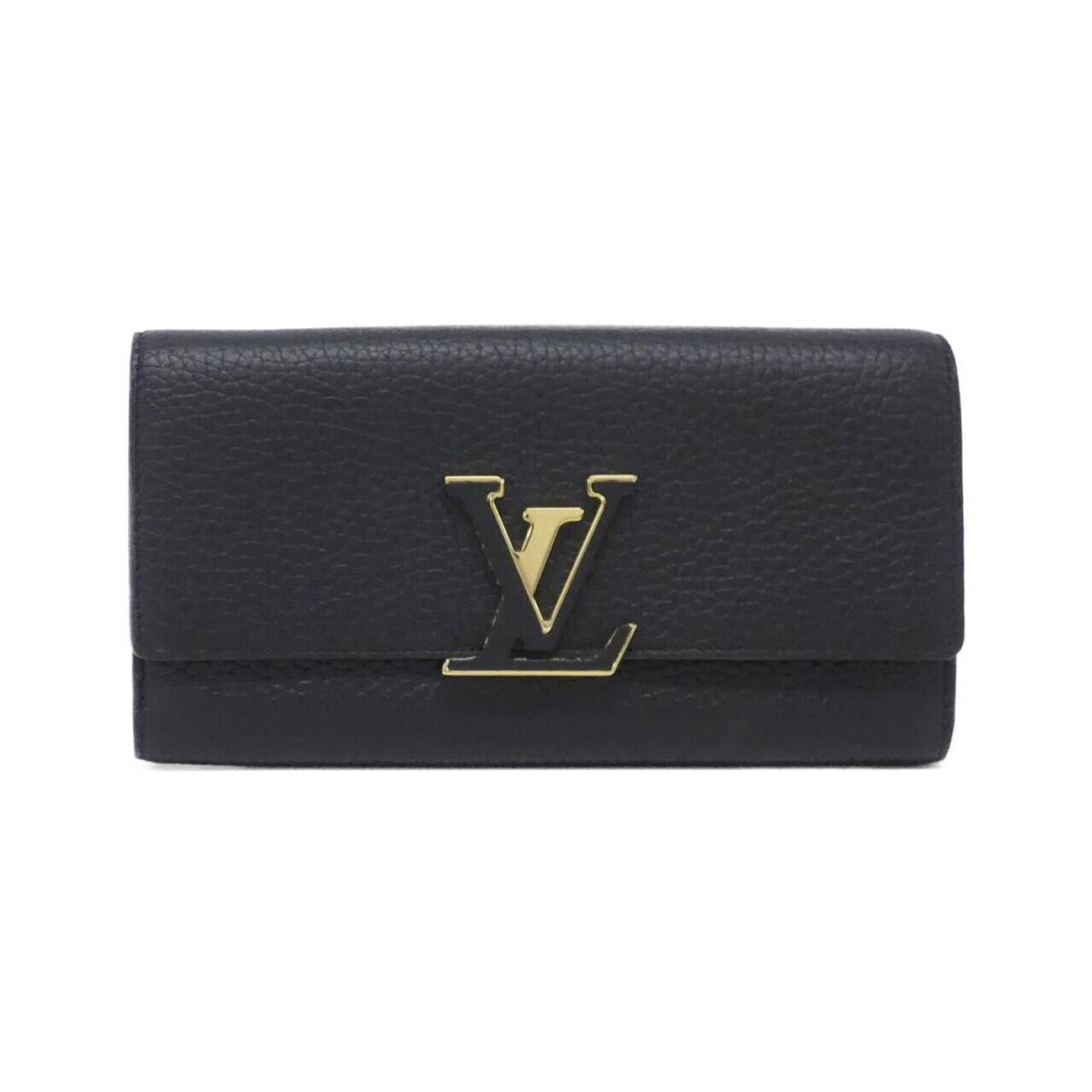 Leather Wallet Bi Fold Louis Vuitton: Leather Wallet Bi Fold Louis Vuitton Black Calf Leather Bi-Fold Wallet from Louis Vuitton. This classic long wallet features high-quality leather construction and a timeless design. Measuring 11cm x