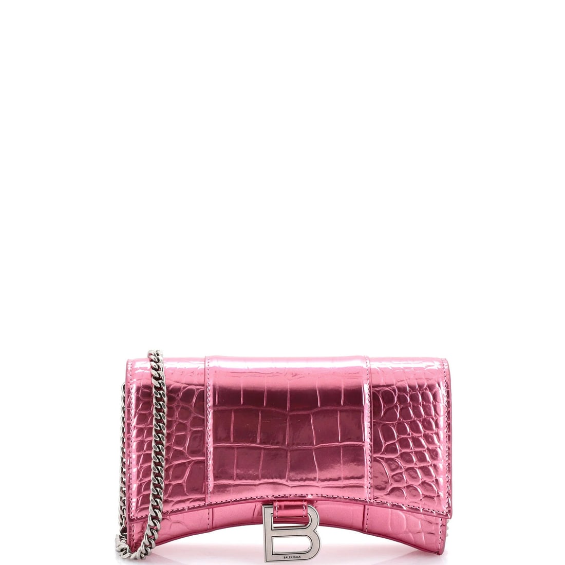 Crocodile Embossed Leather Hourglass Chain Wallet Balenciaga (1 of 5)
