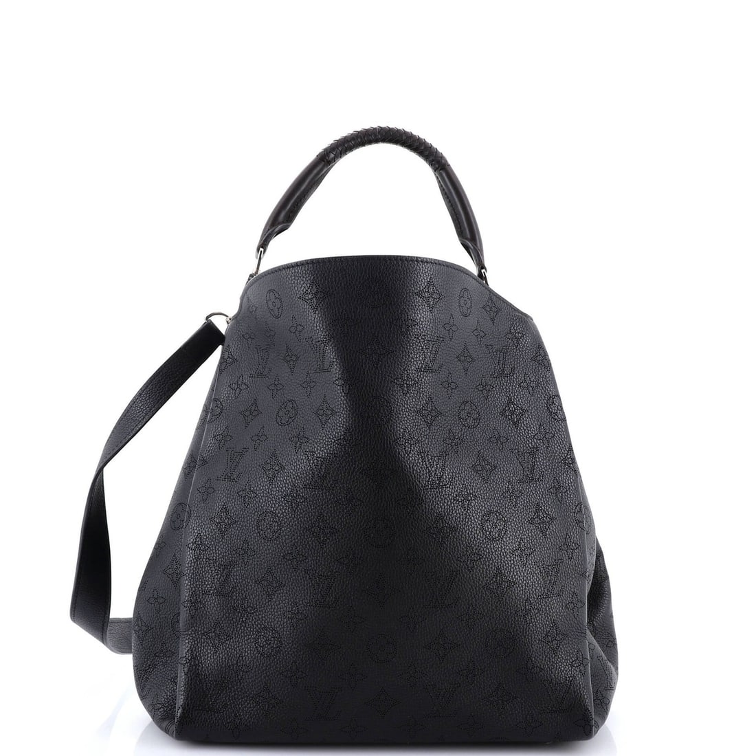 Louis Vuitton Mahina Leather Babylone Handbag: Louis Vuitton Mahina Leather Babylone Handbag The Louis Vuitton Mahina Leather Babylone Handbag boasts a sleek black exterior with a rich brown interior, perfectly balanced by silver hardware. With it