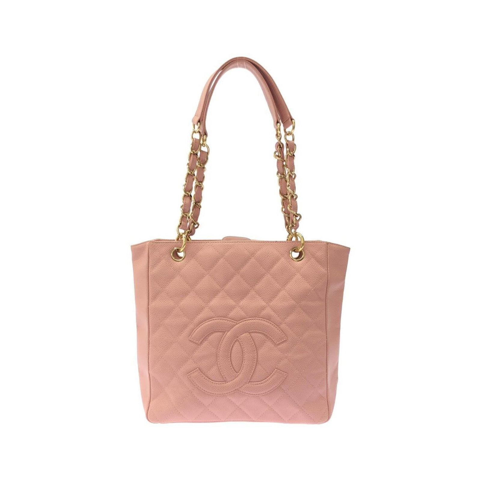 Calfskin Grained Chanel Bag Shoulder: Calfskin Grained Chanel Bag Shoulder Calfskin Grained Chanel Bag Shoulder is a pink bag with gold hardware, made from grained calfskin and measuring 24cm x 24cm x 9cm. This shoulder bag features a
