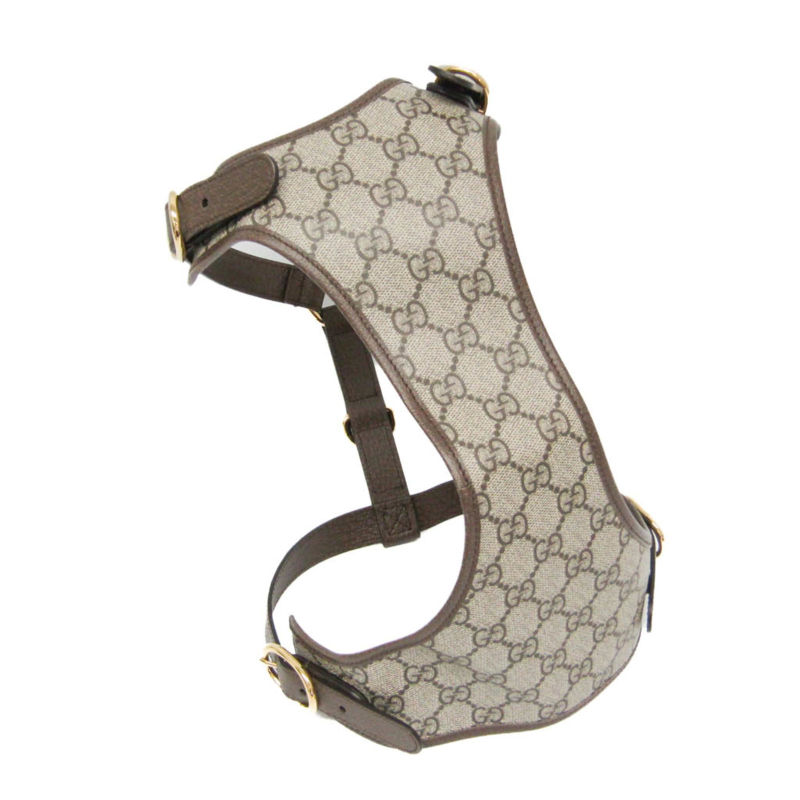 PVC Leather Harness Gucci: PVC Leather Harness Gucci PVC Leather Harness Gucci is a genuine Italian-made dog harness from the Gucci Line's GG Supreme collection. Measuring 28-42cm in chest belt length, this harness features a