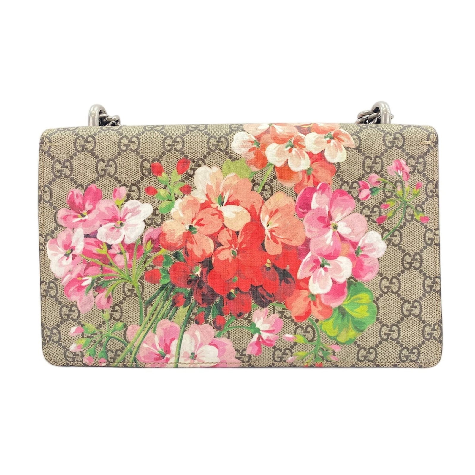 Shoulder Bag: Shoulder Bag The Gucci GG Blooms shoulder bag boasts a classic beige color and a timeless design, with clean lines and a sleek silhouette. Measuring 16cm x 28cm x 10cm, this stylish bag is perfect for