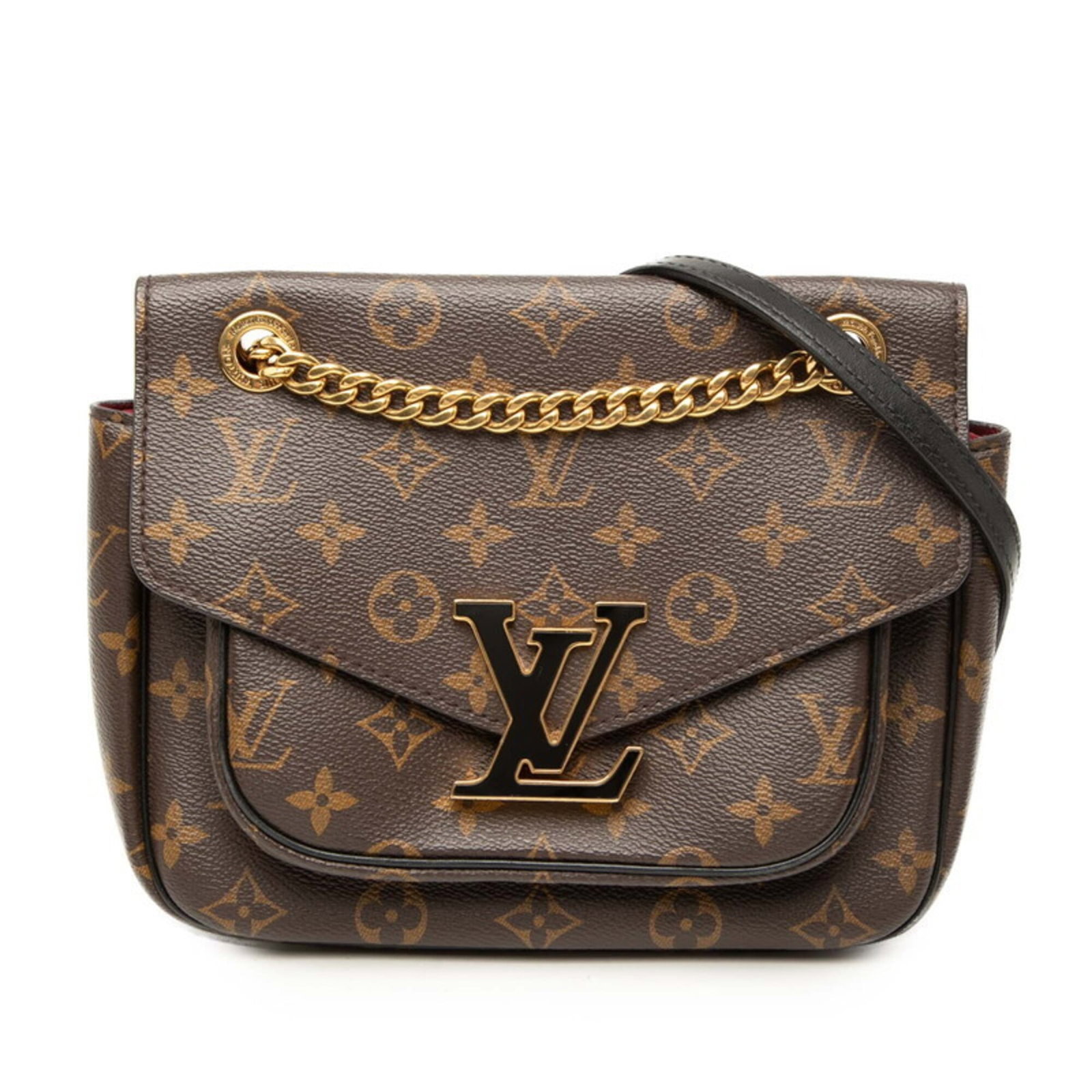 PVC Leather Louis Vuitton Shoulder Bag: PVC Leather Louis Vuitton Shoulder Bag PVC Leather Louis Vuitton Shoulder Bag features a unique blend of PVC and leather materials, resulting in a distinctive look and feel. The bag's brown color and