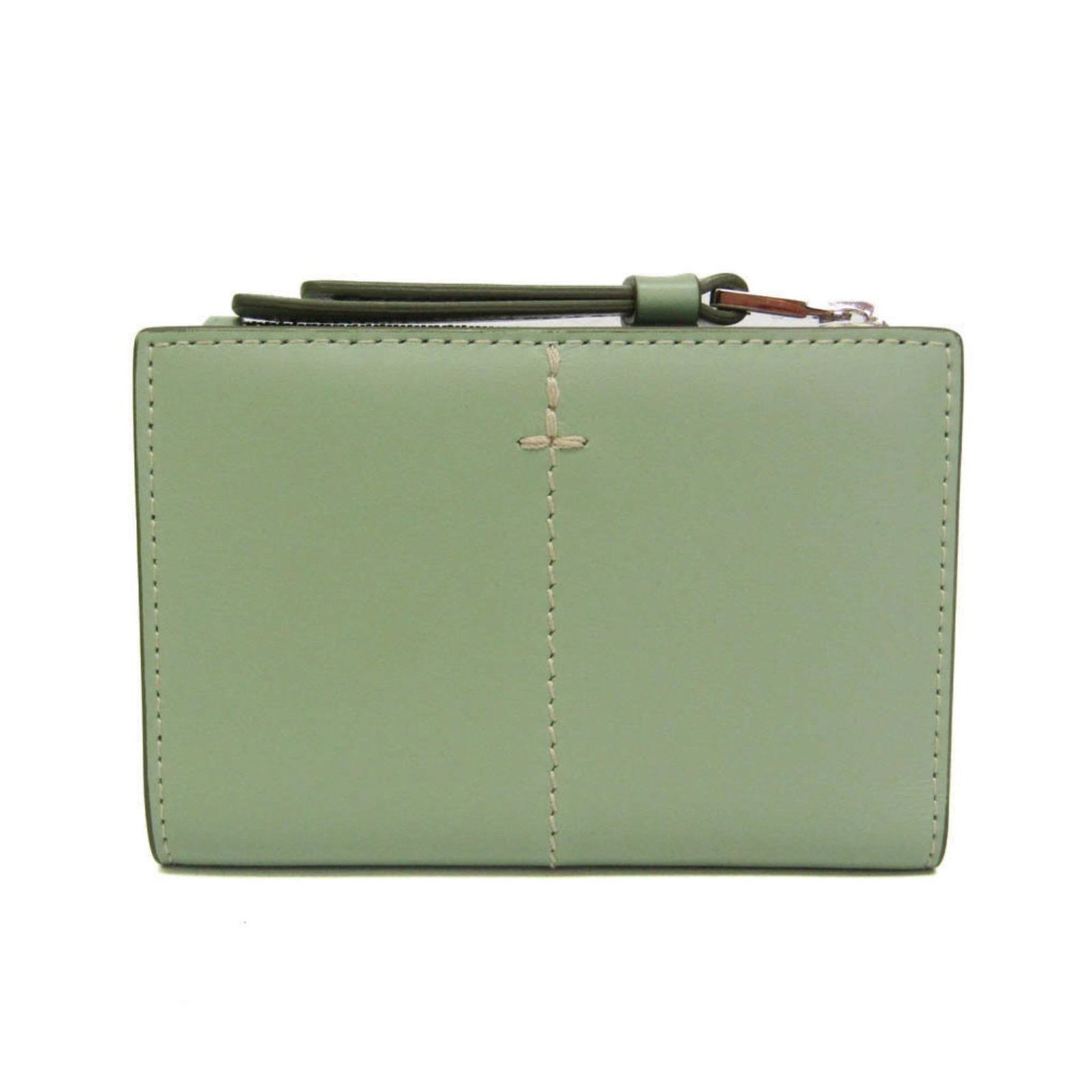 Tod'S Wallet (Bi-Fold) Leather: Tod'S Wallet (Bi-Fold) Leather Compact and stylish, this bi-fold leather wallet from Tod's features a light green color and a convenient coin purse/coin case on the outer pocket. With four card slots