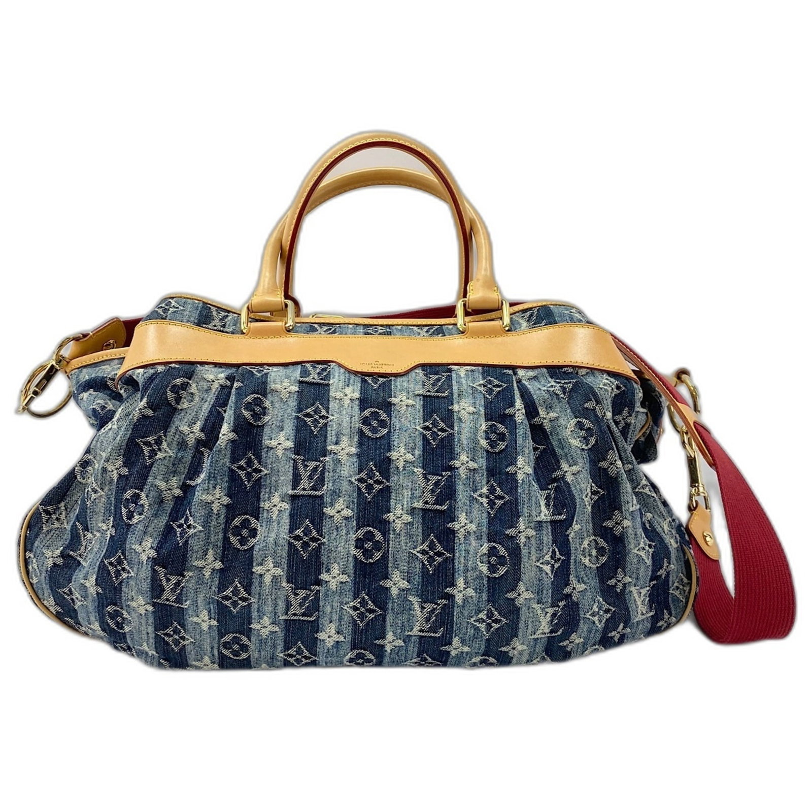 Tote Bag Louis Vuitton: Tote Bag Louis Vuitton Blue Louis Vuitton Tote Bag. 28cm x 45cm x 20cm in size, this tote bag features the iconic Louis Vuitton design. Made with a classic blue color, it is a stylish and practical
