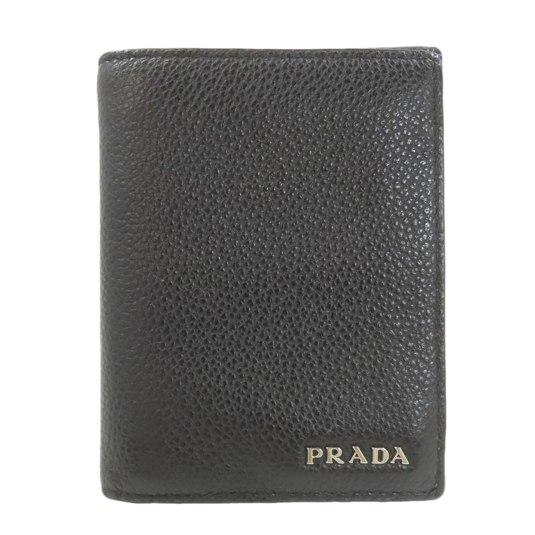 Logo Leather Bifold Wallet No Coin Pocket Prada: Logo Leather Bifold Wallet No Coin Pocket Prada Black leather bifold wallet with no coin pocket, a classic and timeless design from PRADA. This stylish wallet features a sleek black exterior, made