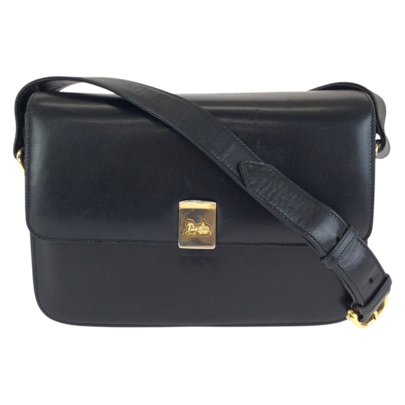 Celine Leather Shoulder Bag Pochette: Celine Leather Shoulder Bag Pochette Black Celine leather pochette with a sleek, compact design. Made from high-quality leather, this shoulder bag measures 6cm x 23cm x 5cm and features a timeless,