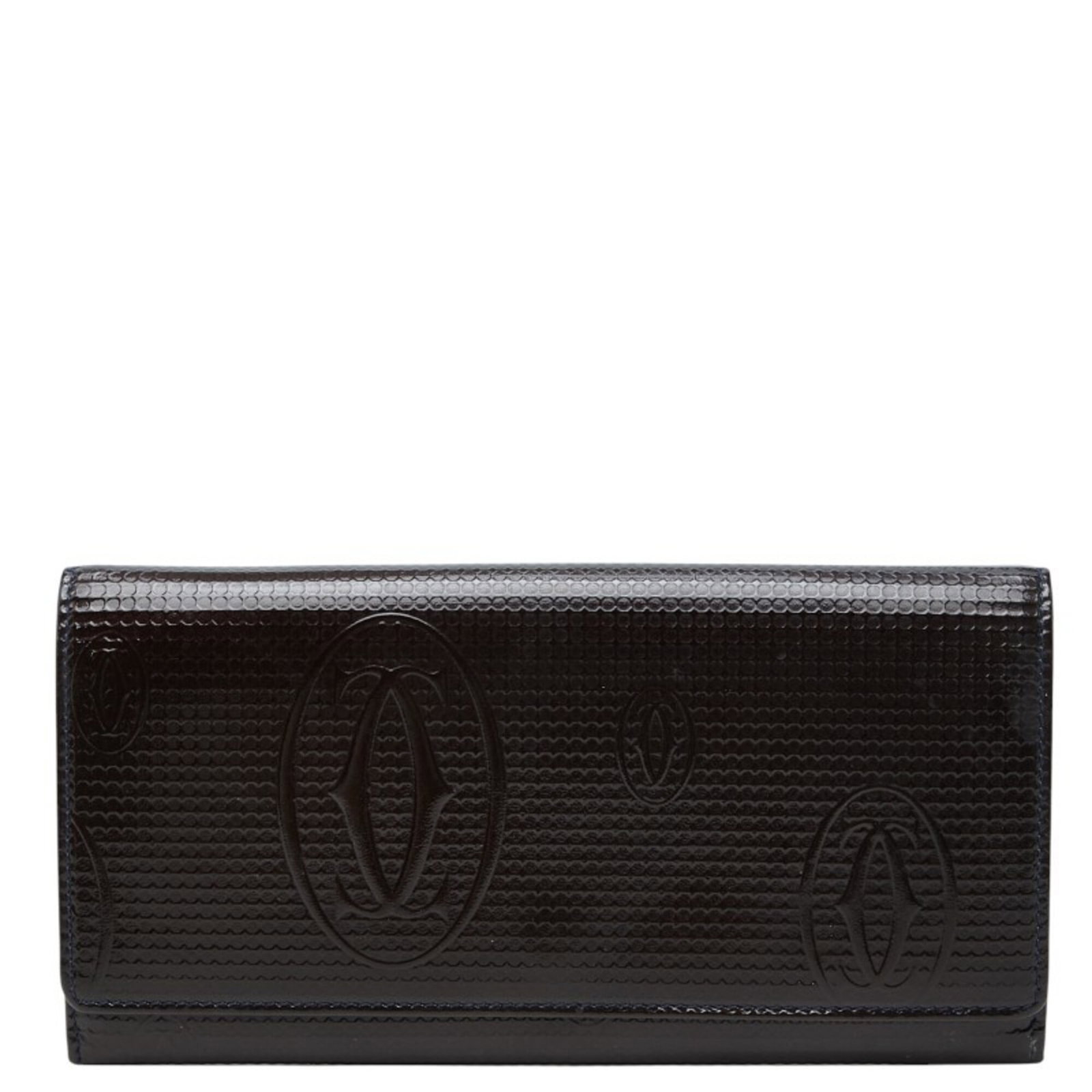 Cartier Long Wallet (Bi-Fold) Patent Leather: Cartier Long Wallet (Bi-Fold) Patent Leather Cartier Long Wallet (Bi-Fold) Patent Leather - A sleek and sophisticated accessory, this bi-fold wallet features patent leather construction, a classic