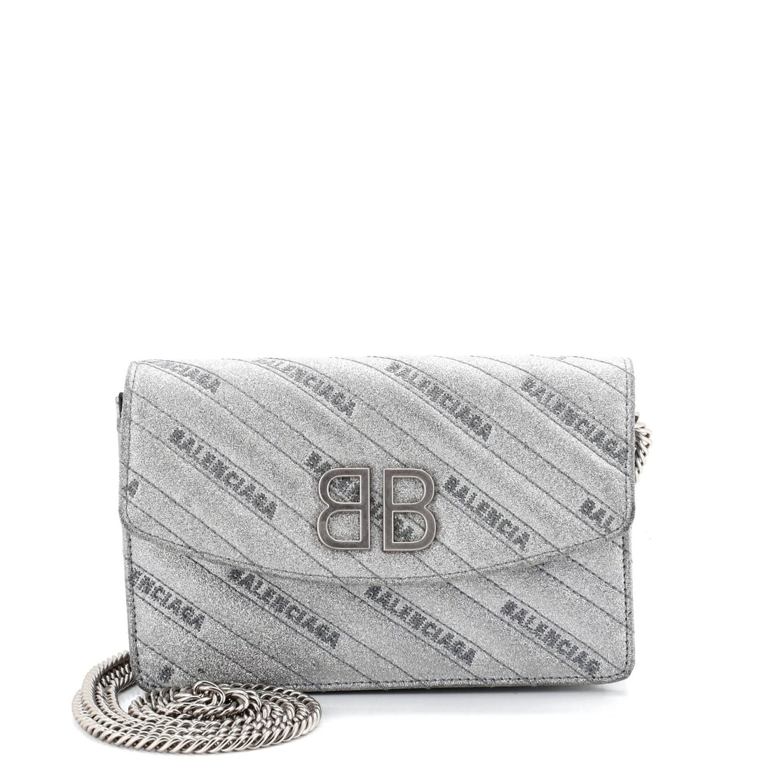 Glitter Embroidered Quilted Chain Wallet BB (1 of 6)