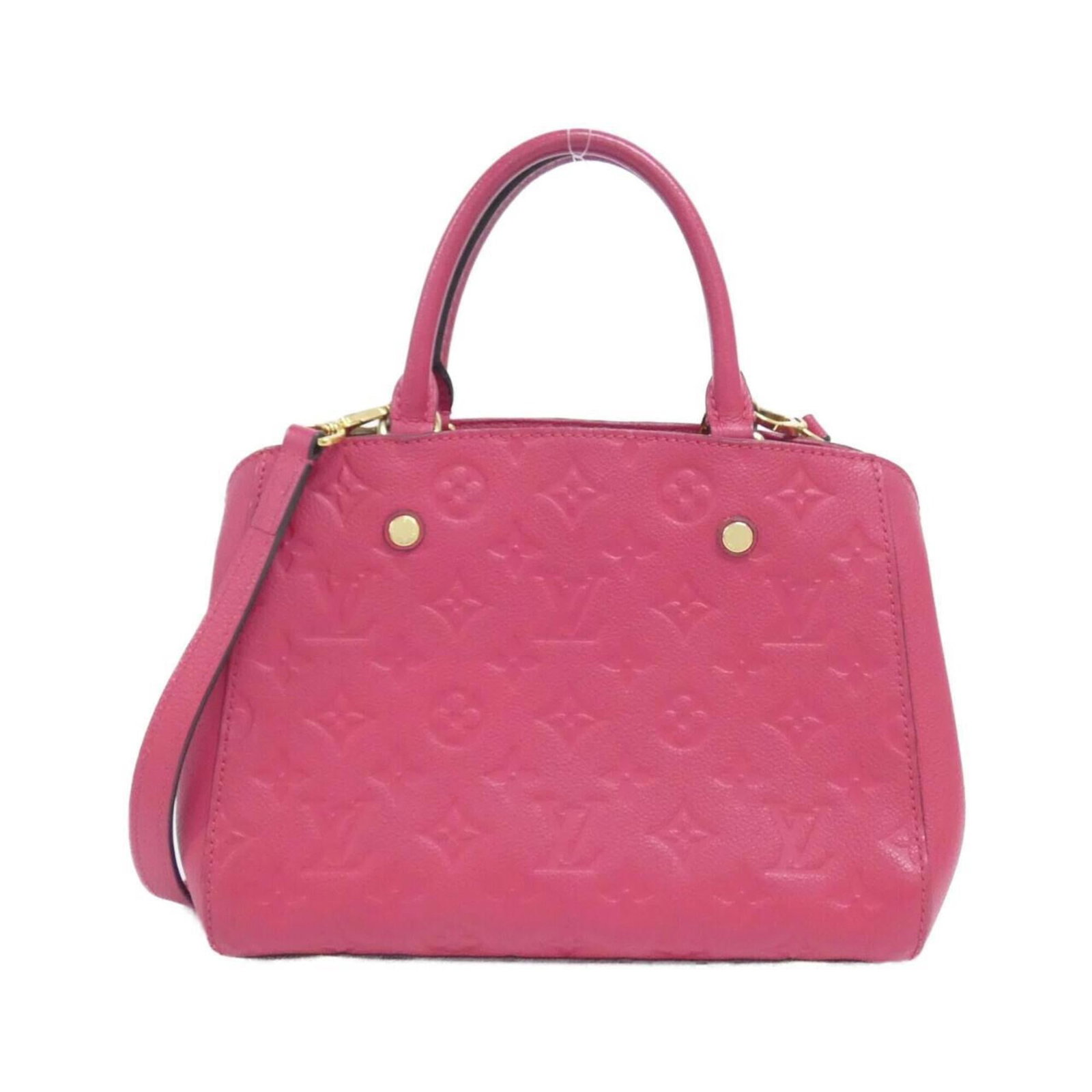 Handbag Leather Louis Vuitton: Handbag Leather Louis Vuitton Calf leather handbag from Louis Vuitton's Monogram Empreinte line, featuring gold hardware and a classic design. Measuring 20cm x 29cm x 13cm, this 660g handbag boasts a 