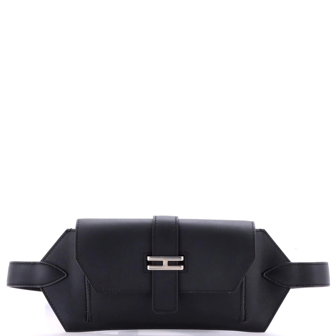 Swift Hermes Elan Pocket Belt Bag: Swift Hermes Elan Pocket Belt Bag The Swift Hermes Elan Pocket Belt Bag is a sleek and stylish accessory, featuring a black leather exterior with palladium hardware. Measuring 5" in height and 7.5"