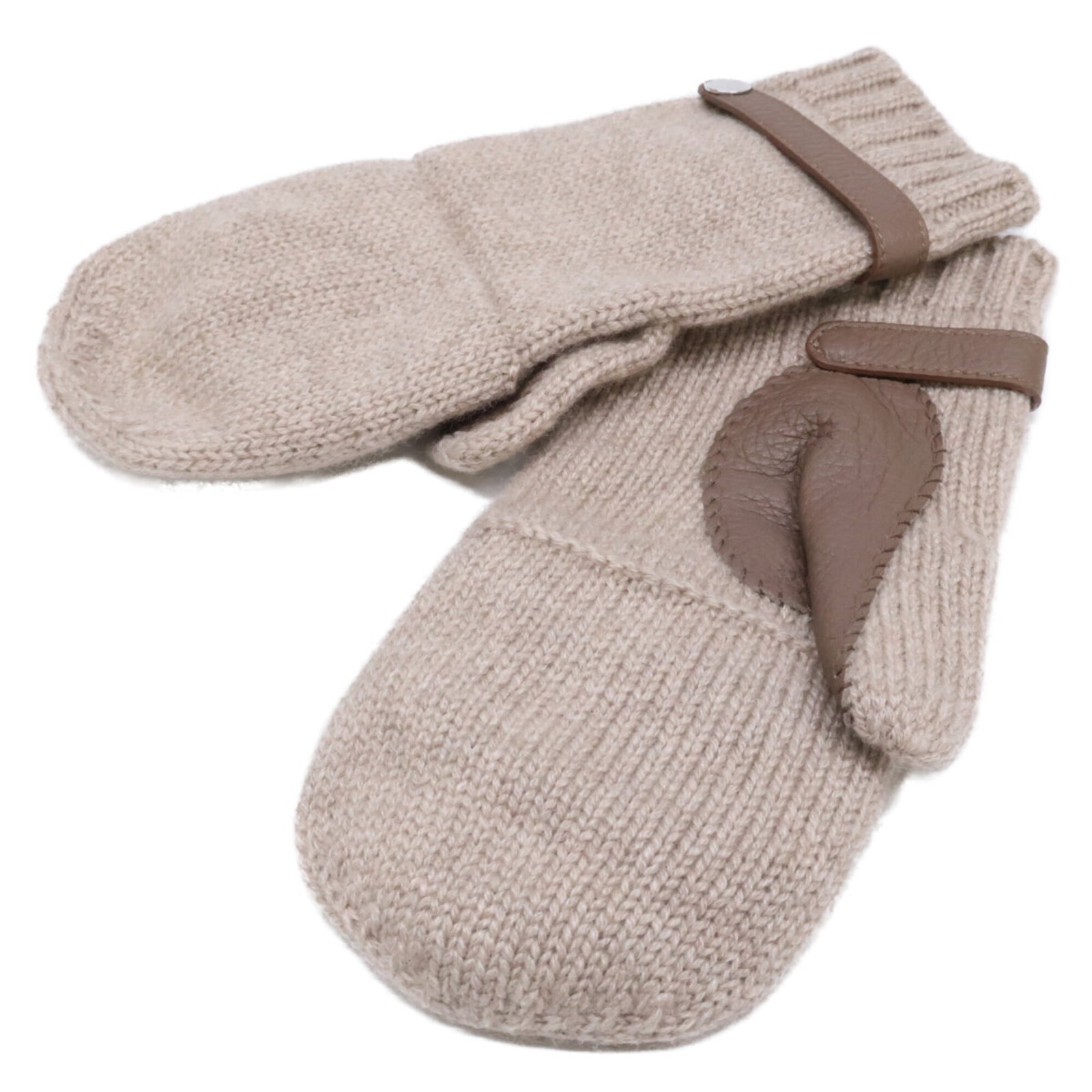 Cashmere Mittens Hermes: Cashmere Mittens Hermes Cashmere Mittens from Hermes feature a soft beige color and are made from high-quality cashmere material. With a total length of 22.5cm, these mittens are designed to provide w