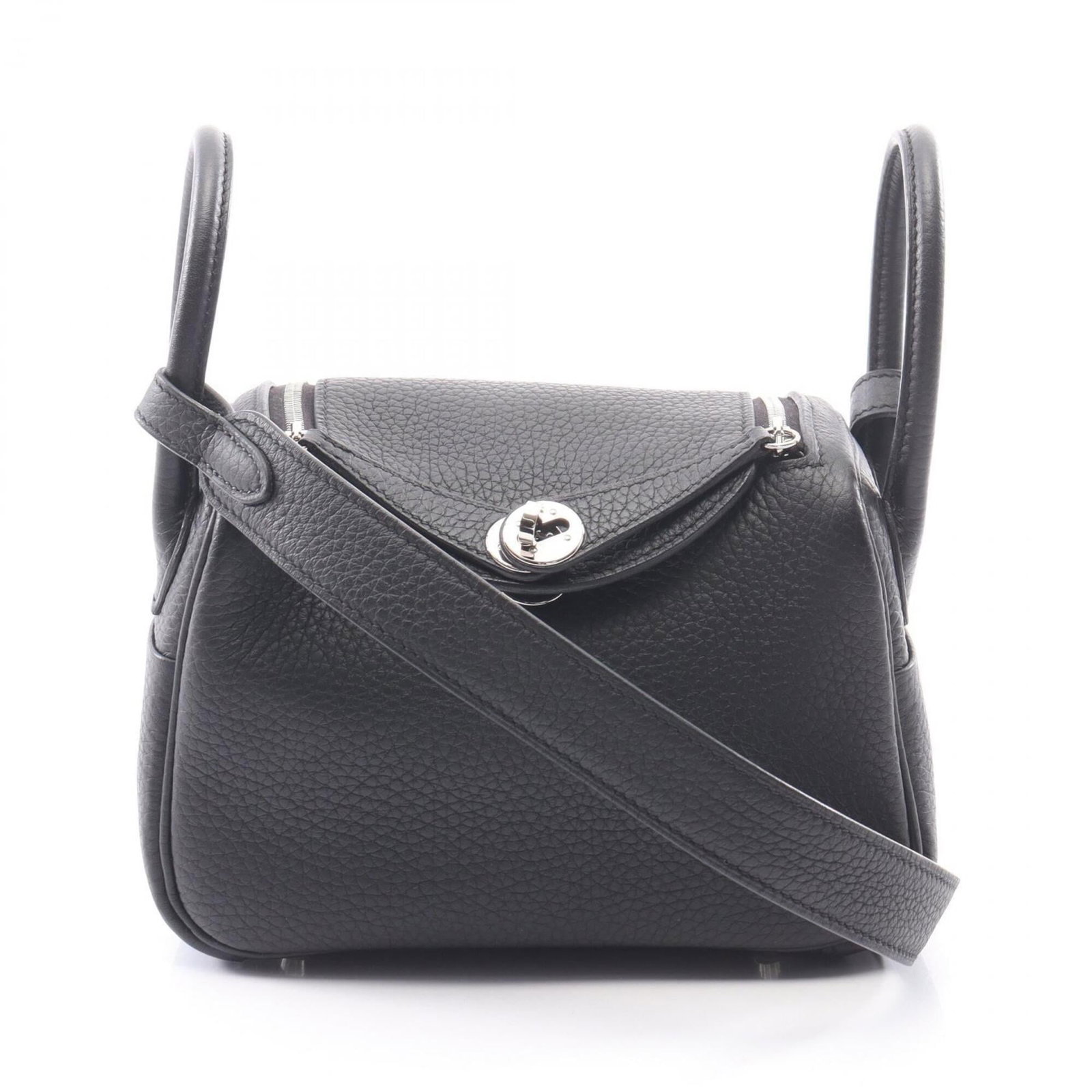 Clemence Taurillon Leather Shoulder Bag Hermes Handbag: Clemence Taurillon Leather Shoulder Bag Hermes Handbag Clemence Taurillon Leather Shoulder Bag by Hermes is a sleek and sophisticated black shoulder bag featuring silver hardware. Measuring 13cm x