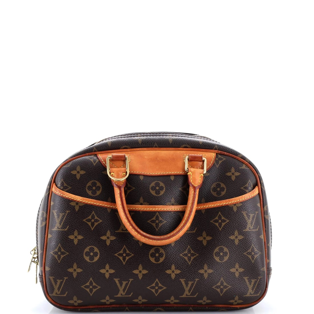 Monogram Canvas Louis Vuitton Handbag Trouville: Monogram Canvas Louis Vuitton Handbag Trouville Canvas Coated Louis Vuitton Trouville Handbag with Monogram Design, featuring a classic top handle and neutral interior, boasts a timeless design with