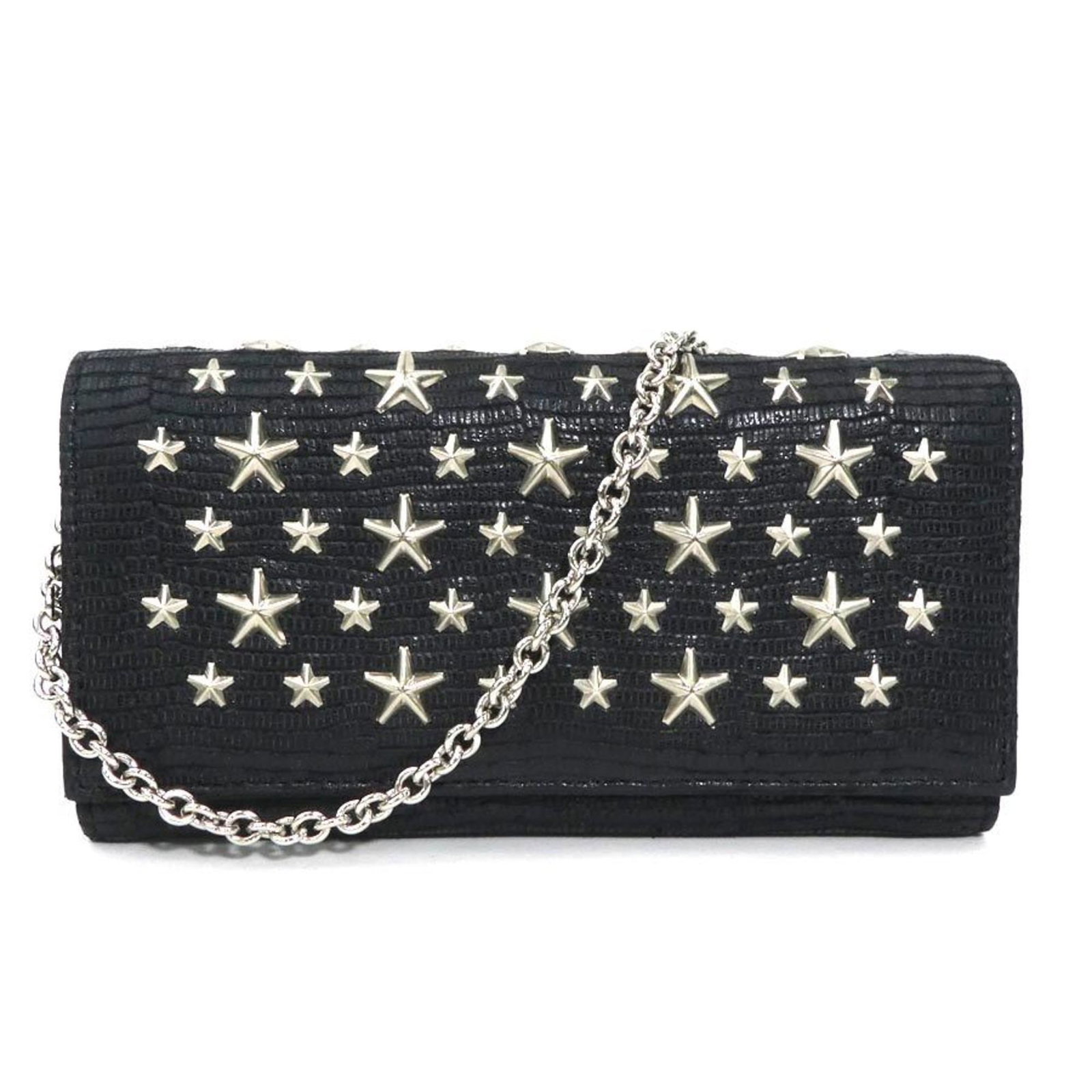 Chain Leather Wallet Shoulder Jimmy: Chain Leather Wallet Shoulder Jimmy Chain Leather Wallet Shoulder Jimmy is a stylish and functional accessory, featuring embossed leather construction and a sleek chain design. The black color and com