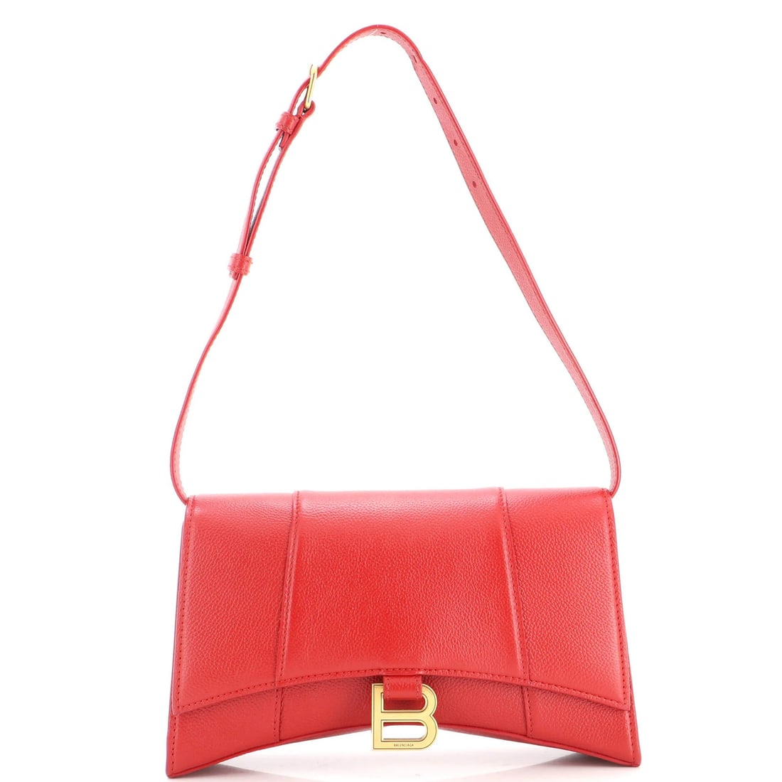 Balenciaga Hourglass Sling Shoulder Bag Leather Small: Balenciaga Hourglass Sling Shoulder Bag Leather Small The Balenciaga Hourglass Sling Shoulder Bag Leather Small is a stylish and versatile accessory, featuring a sleek red leather exterior with a clas