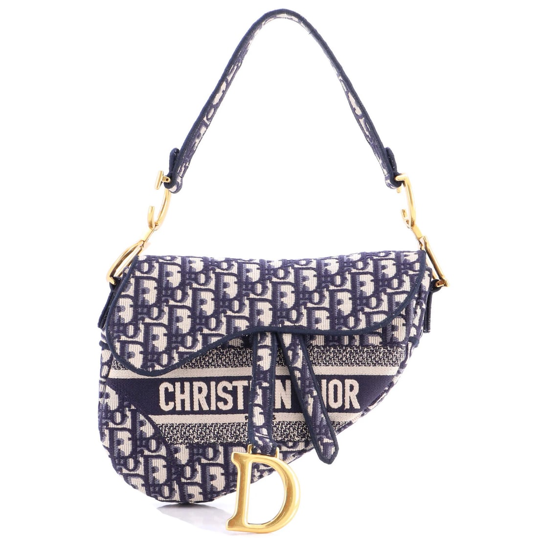 Dior Logo Saddle Handbag Medium Christian Canvas Oblique Embroidered: Dior Logo Saddle Handbag Medium Christian Canvas Oblique Embroidered The Dior Saddle Handbag Medium in Blue Canvas boasts a striking oblique embroidered design, adding a touch of elegance to any