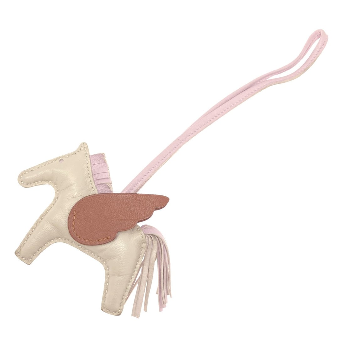 Miro Anyo Ring Key Pegasus Charm Rodeo Hermes: Miro Anyo Ring Key Pegasus Charm Rodeo Hermes White Anyo Miro key ring features a striking Pegasus charm, a classic design from the renowned French fashion house Hermes. The elegant white exterior