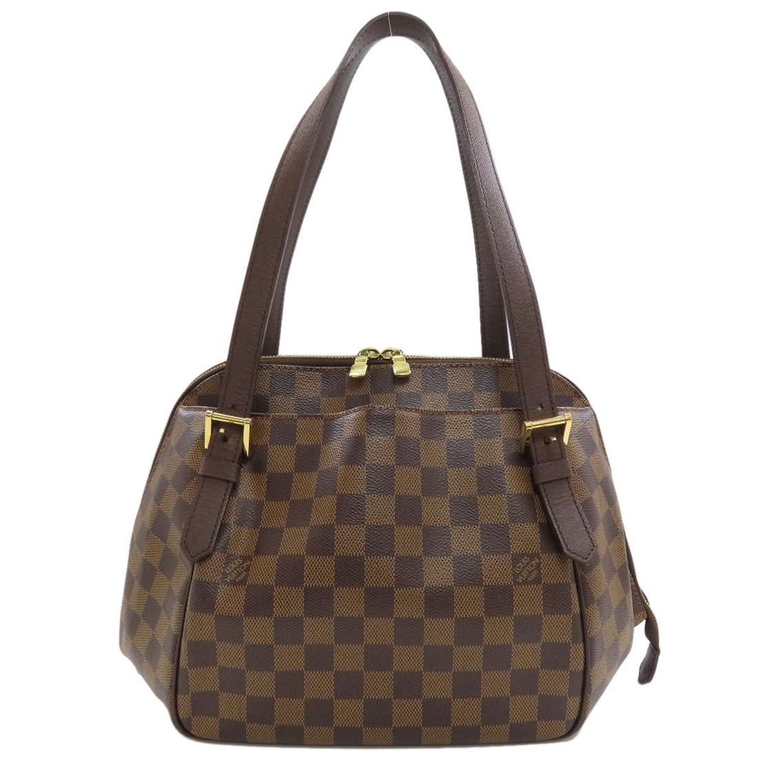 Damier Canvas Louis Vuitton Handbag N51174 Belem Mm: Damier Canvas Louis Vuitton Handbag N51174 Belem Mm Damier canvas handbag with a classic Louis Vuitton design, featuring a brown exterior with a signature Damier pattern. Made from high-quality