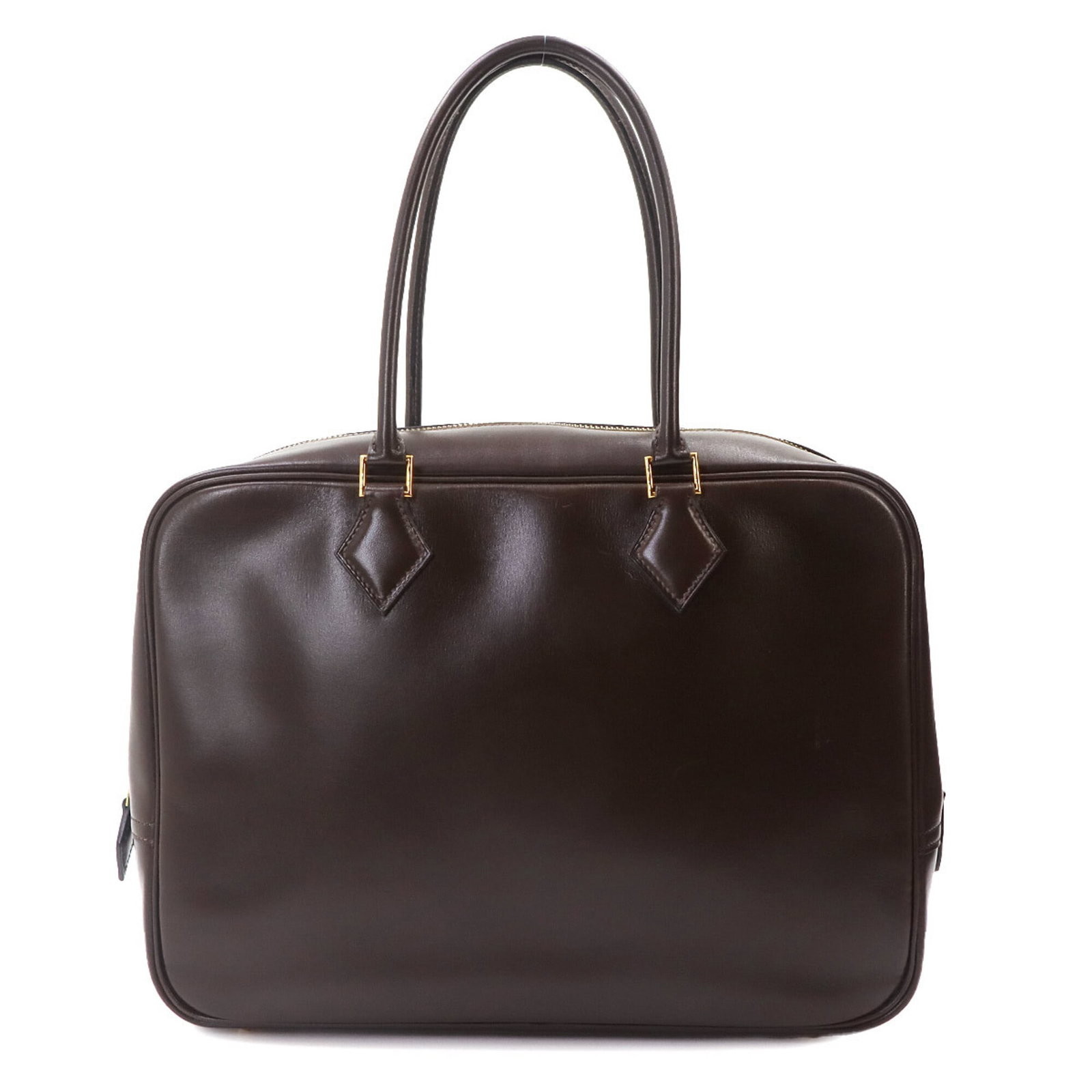 Calf Leather Handbag Box Hermes: Calf Leather Handbag Box Hermes Box calf leather construction provides a rich, luxurious feel to this Ebene-colored handbag. The compact size and precise dimensions make it a thoughtful accessory for 