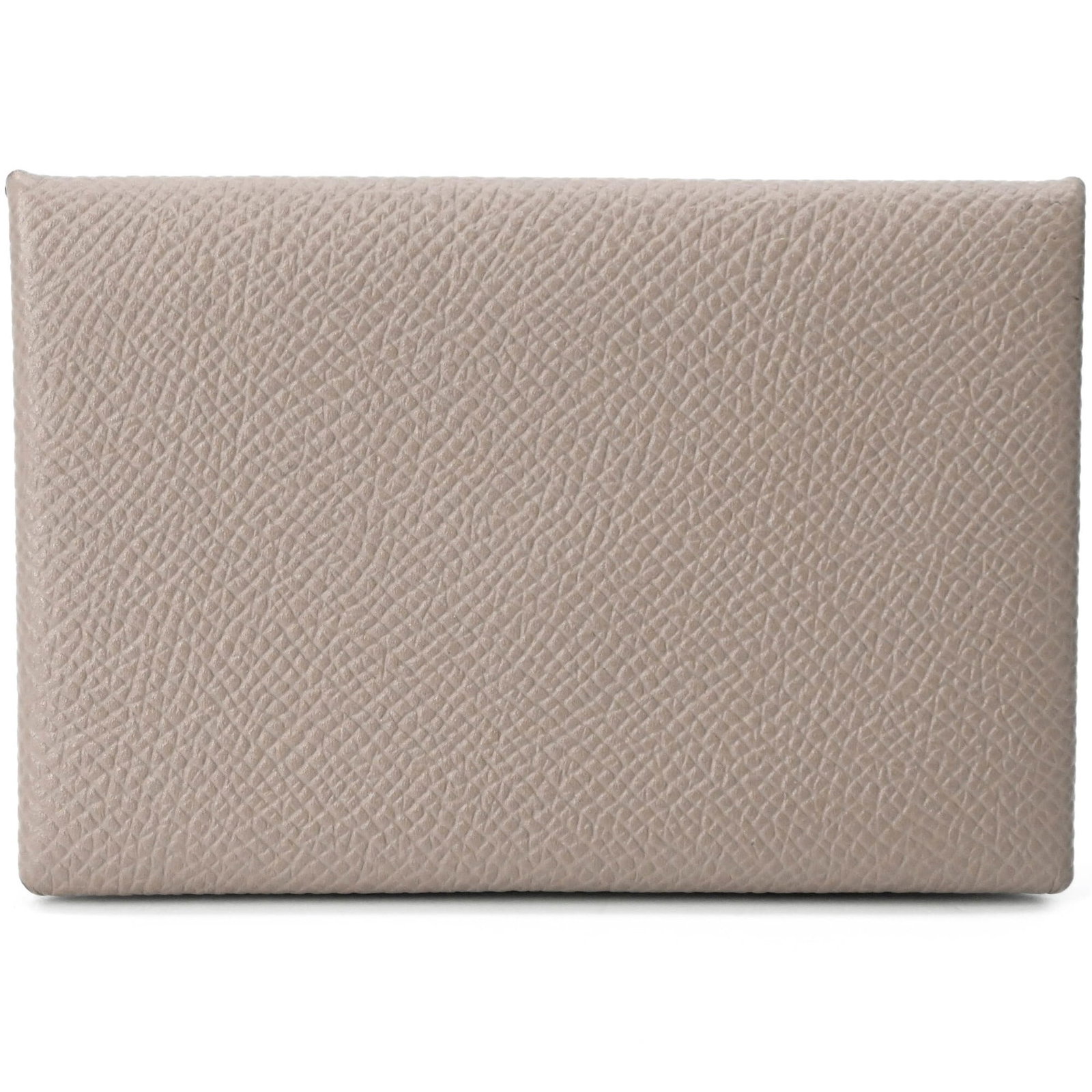 Epsom Leather Business Card Case: Epsom Leather Business Card Case Epsom leather business card case in a sleek gray finish, measuring 7cm x 10.3cm x 1cm. This compact case is made from high-quality Epsom leather, providing a durable