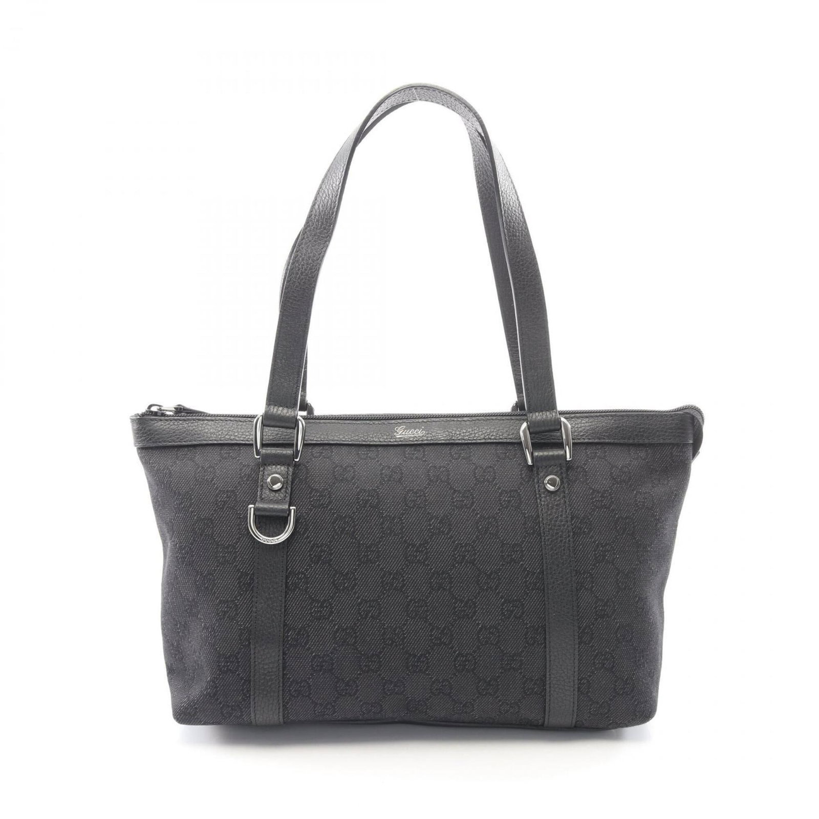 Canvas Leather Gg Gucci Tote Handbag: Canvas Leather Gg Gucci Tote Handbag GG canvas and leather come together in this sleek black Gucci tote bag, measuring 21cm x 31cm x 12cm. The iconic GG pattern adds a touch of sophistication to this 
