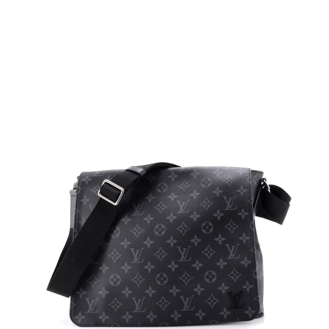Messenger Bag Louis Vuitton Monogram Eclipse Canvas: Messenger Bag Louis Vuitton Monogram Eclipse Canvas Black Louis Vuitton Monogram Eclipse Canvas Messenger Bag with a classic cross-body design, featuring a 22" handle drop and adjustable strap drop.