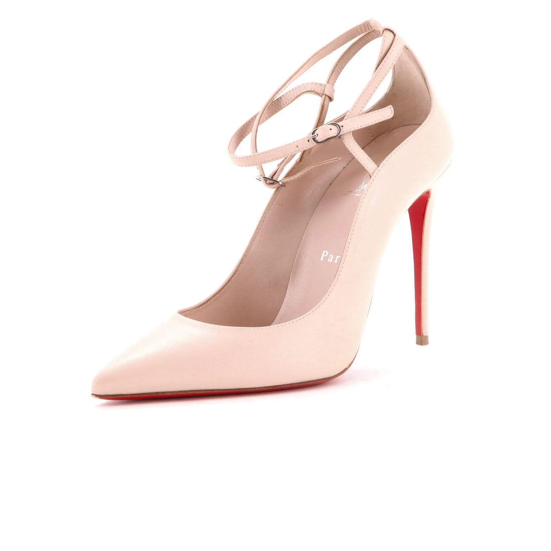 Christian Louboutin Women's Conclusive Pumps Leather 100: Christian Louboutin Women's Conclusive Pumps Leather 100 Pink Leather Christian Louboutin Conclusive Pumps with Silver Hardware, featuring a classic design and signature red sole. The shoes have a
