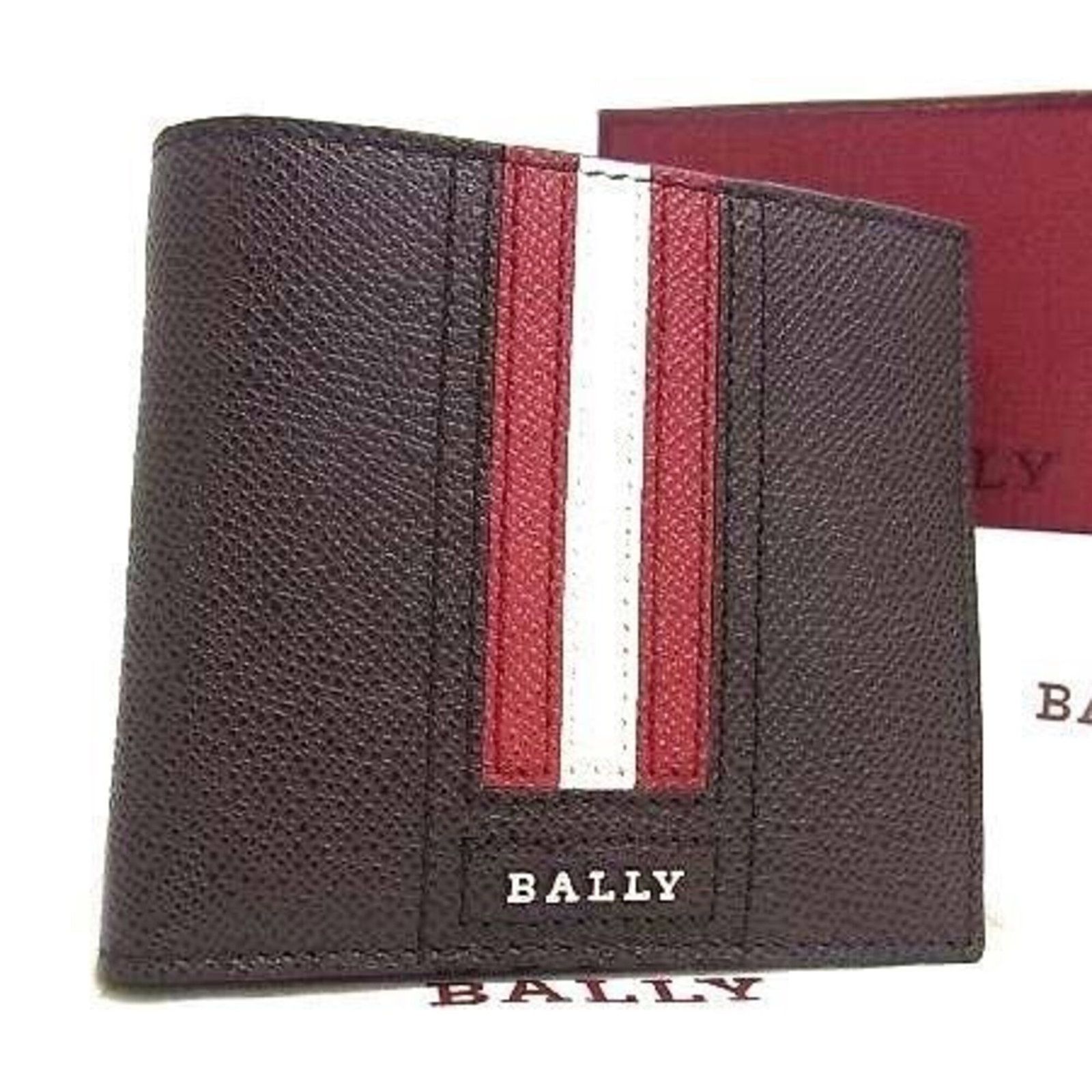 Bi Fold Leather Bally: Bi Fold Leather Bally Bally's bi-fold leather wallet boasts a classic design with clean lines and a timeless brown color. Made from high-quality leather, this wallet measures 10cm x 10.5cm x 1.5cm,