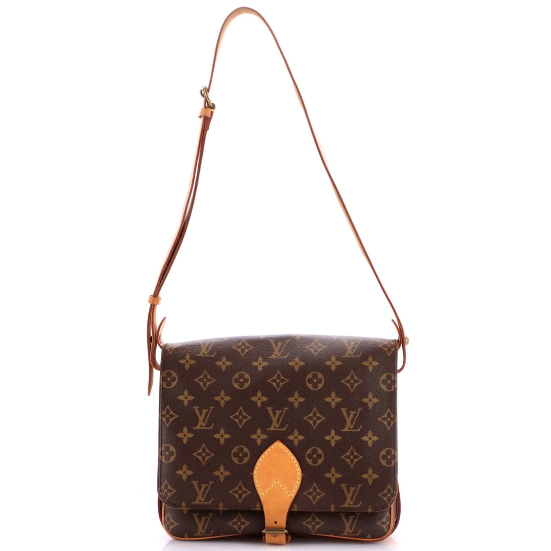 Louis Vuitton Cartouchiere Handbag Canvas Monogram GM: Louis Vuitton Cartouchiere Handbag Canvas Monogram GM Canvas Monogram GM Cartouchiere Handbag in Brown, featuring a classic cross body design with a timeless brown exterior and gold hardware.