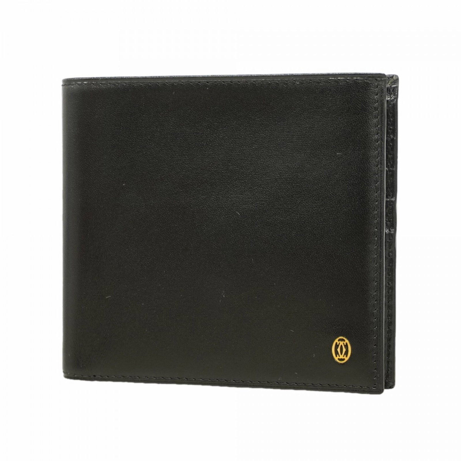 Cartier Wallet (Bi-Fold) Leather: Cartier Wallet (Bi-Fold) Leather Cartier's bi-fold leather wallet boasts sleek, sophisticated design with a classic black finish. This 10cm x 11cm x 1.5cm leather wallet is a stylish accessory for eve