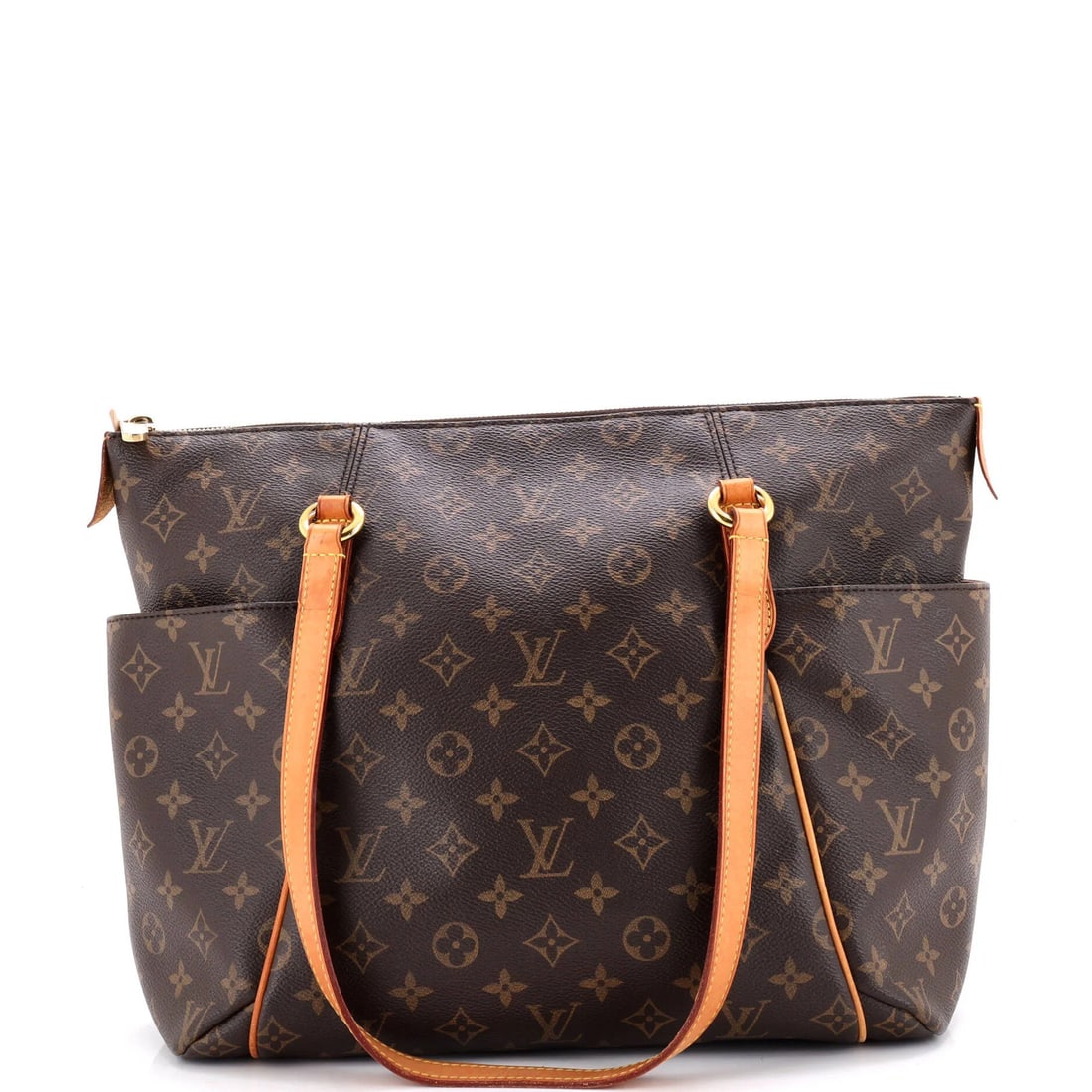 Handbag Canvas Monogram Totally Louis Vuitton: Handbag Canvas Monogram Totally Louis Vuitton Canvas Monogram Totally Louis Vuitton handbag in brown, featuring a classic shoulder bag design with a signature monogram pattern, adorned with gold