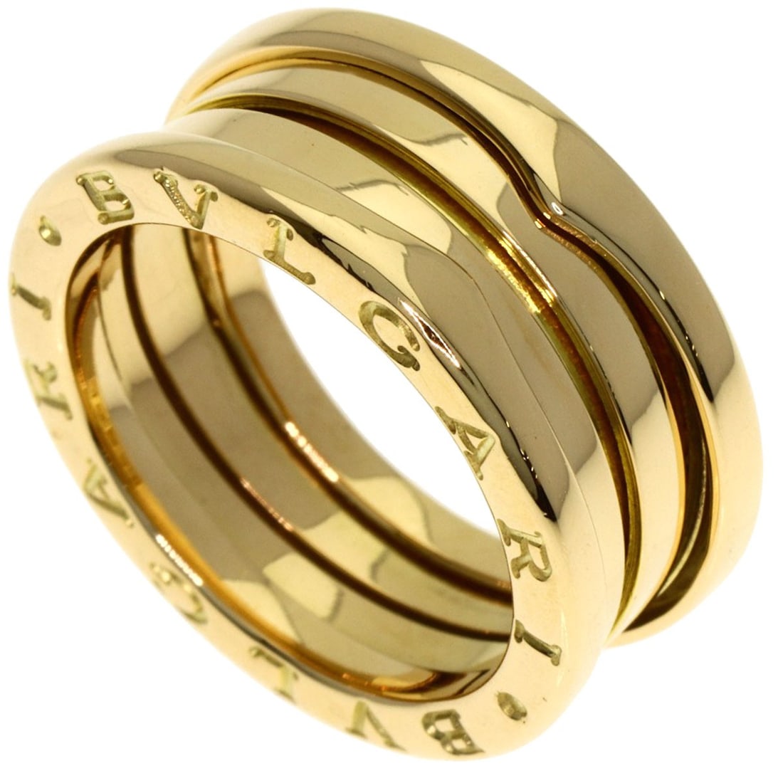 Bvlgari B.Zero1 3 Band #52 Ring K18 Yellow Gold: Bvlgari B.Zero1 3 Band #52 Ring K18 Yellow Gold K18 Yellow Gold Bvlgari B.Zero1 3 Band #52 Ring is a luxurious piece featuring 18k gold metal with a gold exterior and no main stone. Its signature styl