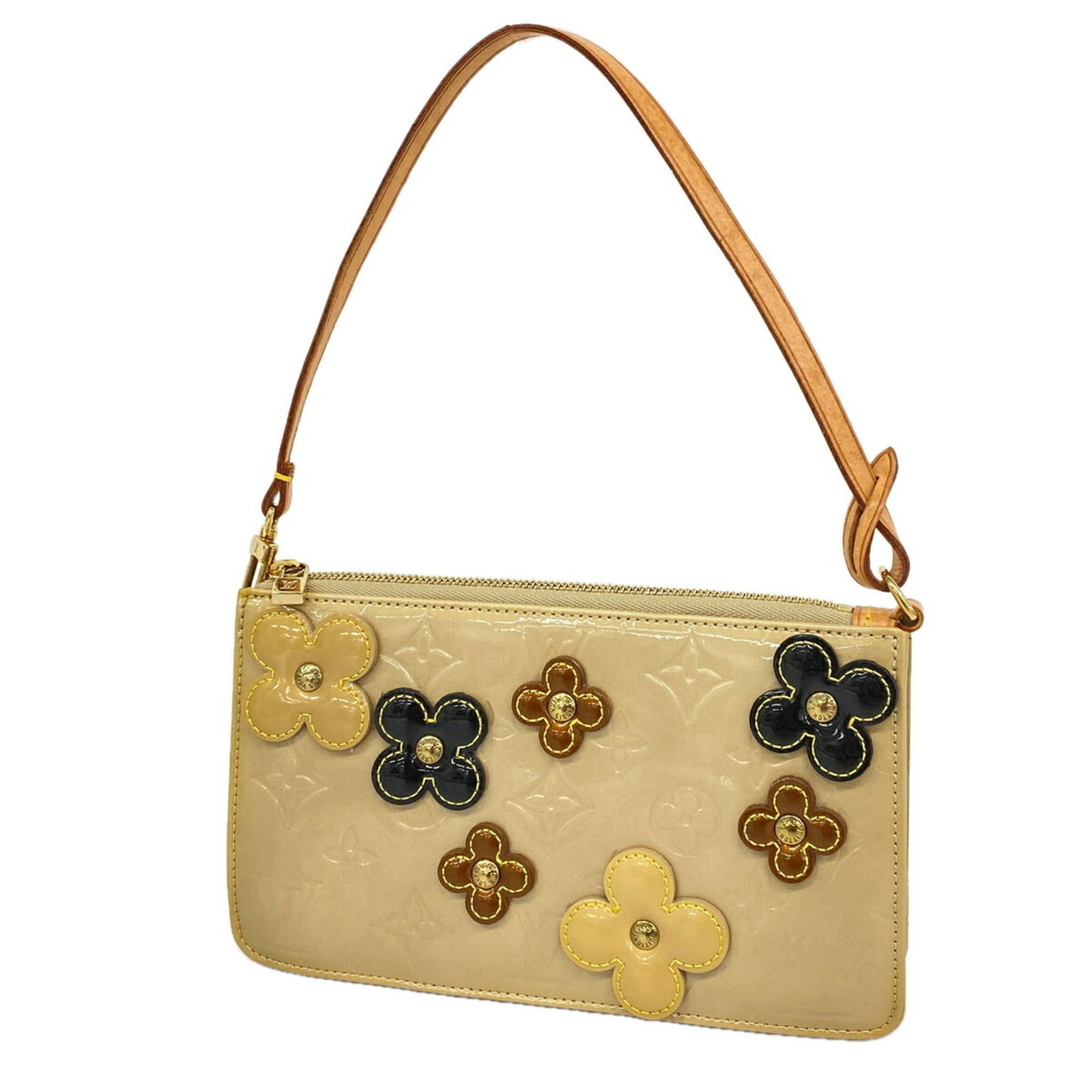 Louis Vuitton Pouch: Louis Vuitton Pouch Beige Louis Vuitton Pouch, 12cm x 20cm x 4cm, perfect for everyday carry. This stylish pouch features the iconic Louis Vuitton design and signature monogram pattern. Made from high