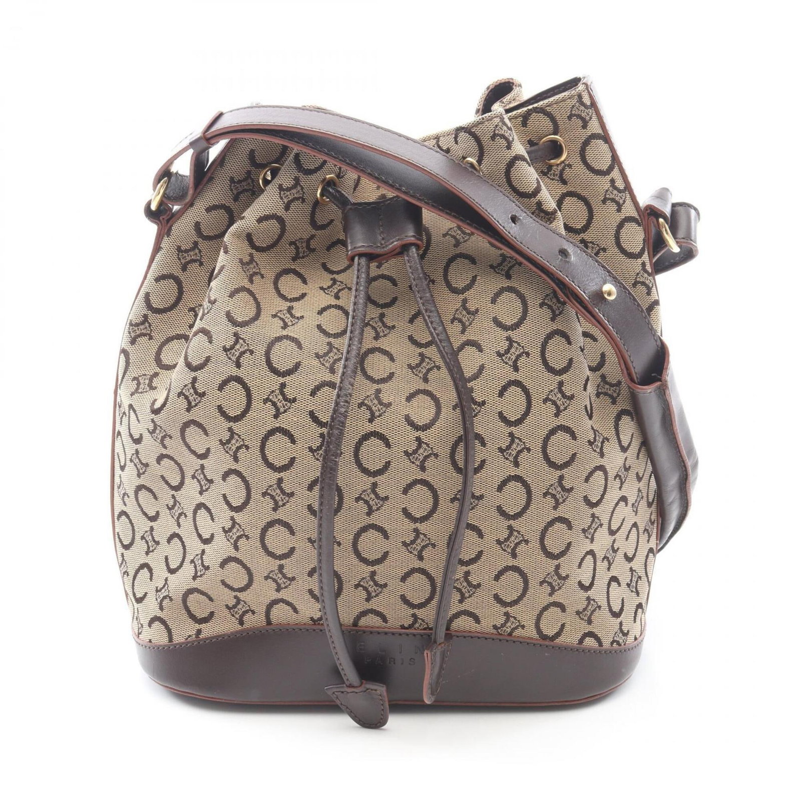 Shoulder Bag Canvas Leather Handbag: Shoulder Bag Canvas Leather Handbag Canvas and leather come together in this elegant shoulder bag, boasting a timeless beige and brown color combination. The bag's compact size and classic design make