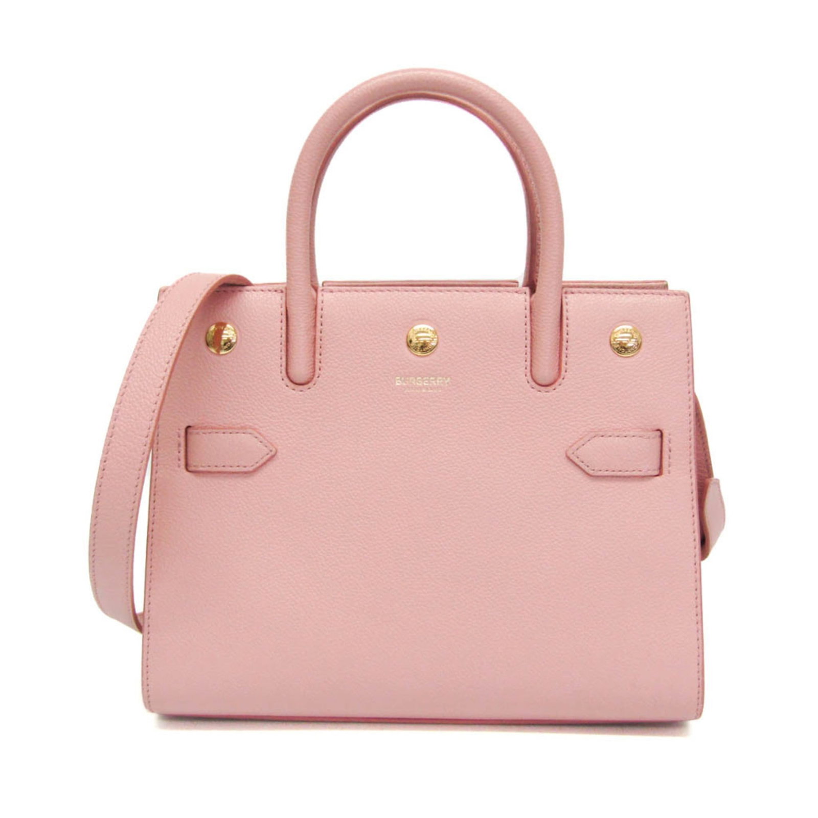 Burberry Handbag Shoulder Bag Leather: Burberry Handbag Shoulder Bag Leather Pink leather Burberry shoulder bag with open zipper pocket 2 and open pocket 1, featuring a signature and made from high-quality leather. This stylish bag