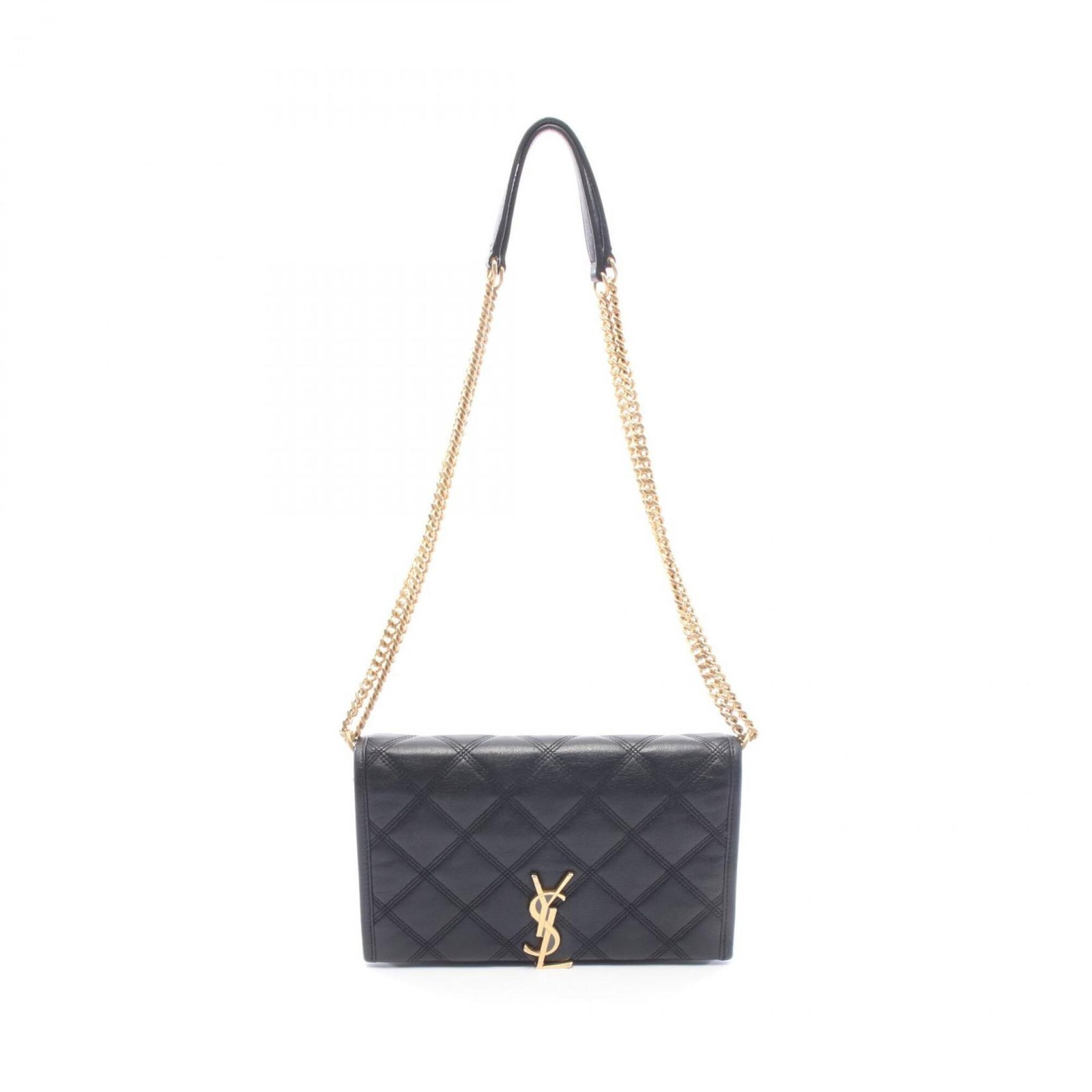 Saint Laurent Yves Leather Shoulder Bag: Saint Laurent Yves Leather Shoulder Bag Black leather shoulder bag from Yves Saint Laurent, featuring a sleek 15cm x 22.5cm x 3cm design. This classic shoulder bag is crafted from high-quality