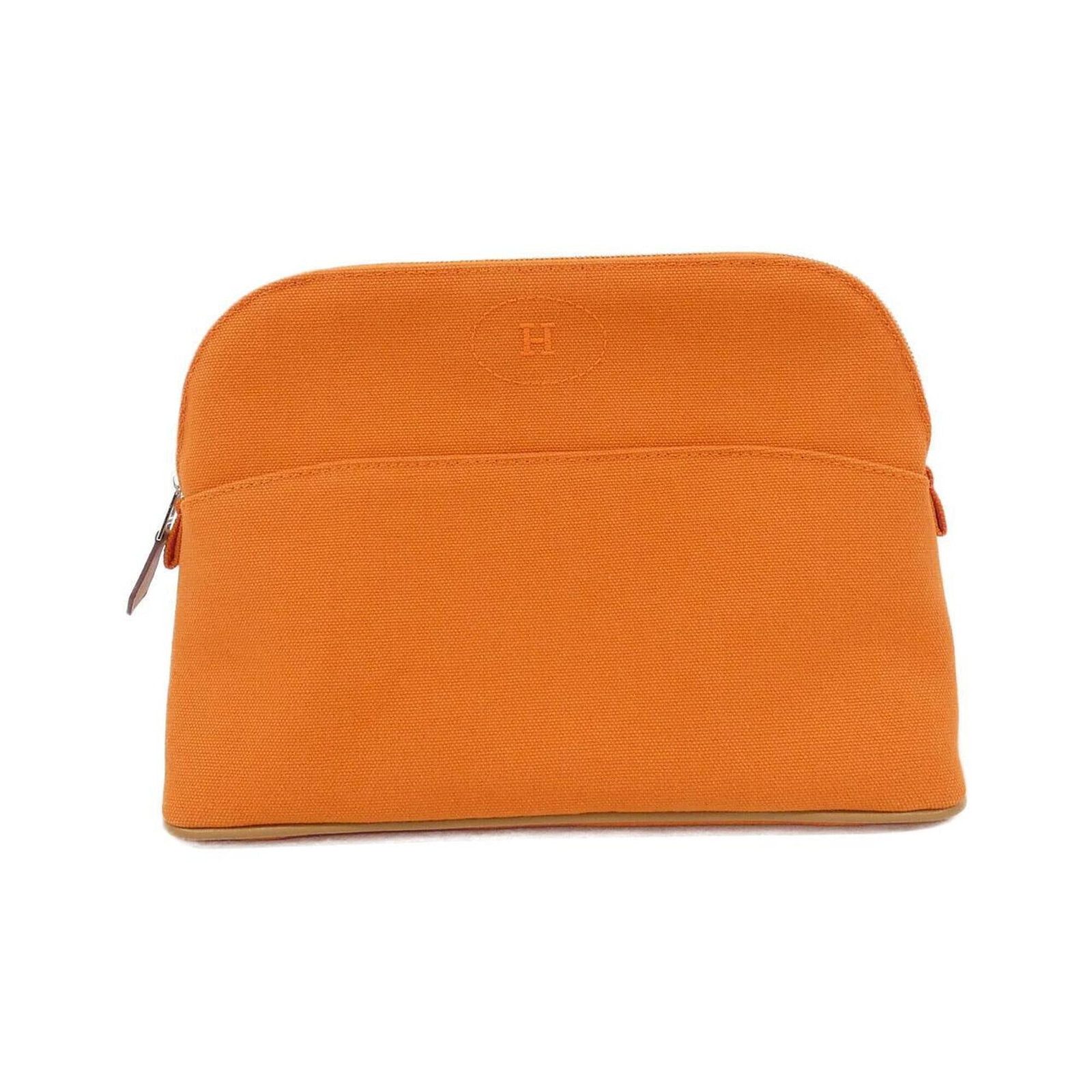 Handbag Canvas Pouch Hermes: Handbag Canvas Pouch Hermes Canvas pouch with a vibrant Feu, Orange color, this Hermes MPN 103774M offers a unique and stylish accessory. Made from canvas material, its 17cm x 25cm x 9cm size