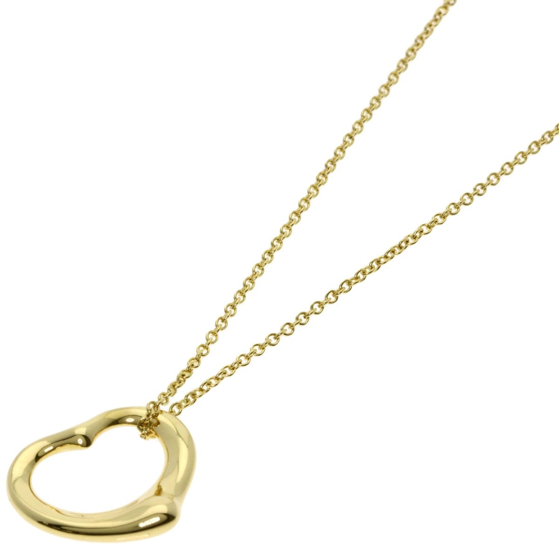 Yellow Gold Necklace Tiffany&Co Open Heart K18: Yellow Gold Necklace Tiffany&Co Open Heart K18 Yellow Gold Necklace with Tiffany&Co Open Heart Design, crafted from K18 Gold for durability and luxury, features a striking open heart design that adds 