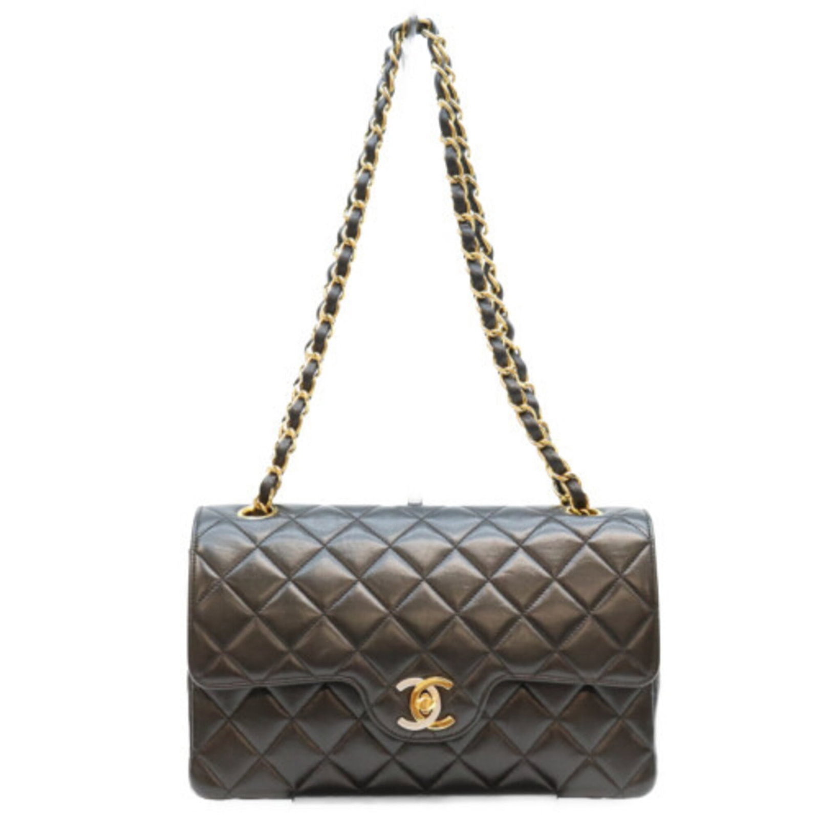 Shoulder Bag Leather Chanel: Shoulder Bag Leather Chanel This luxurious shoulder bag is crafted from high-quality lambskin leather, featuring a sleek black finish and elegant gold hardware. With its classic design and premium