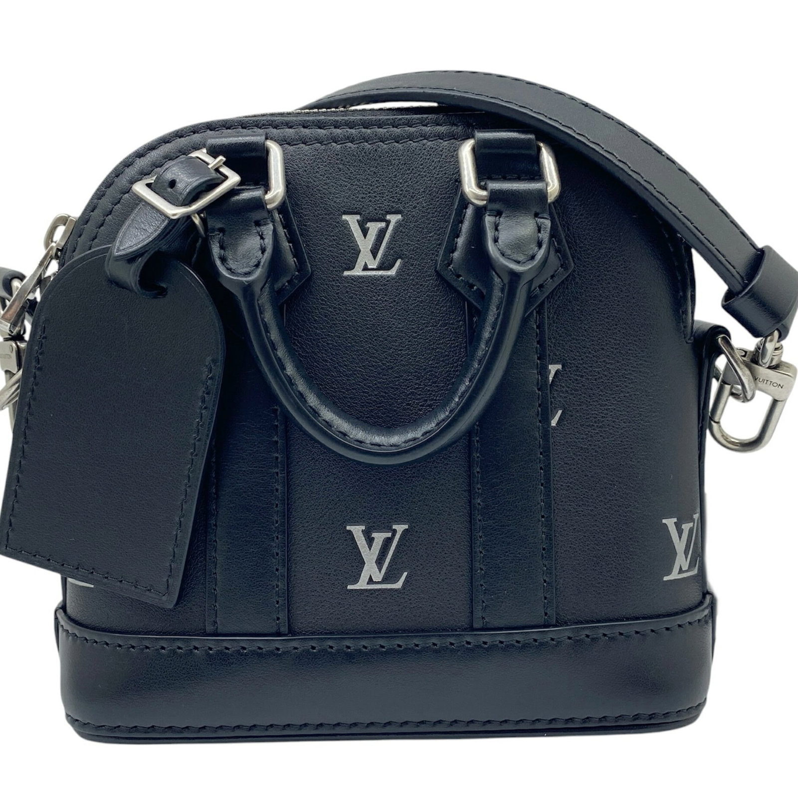 Shoulder Bag Handbag Leather Louis Vuitton: Shoulder Bag Handbag Leather Louis Vuitton Black Leather Louis Vuitton Shoulder Bag, 16cm x 16cm x 7cm. This black leather shoulder bag features a classic design with clean lines and a timeless